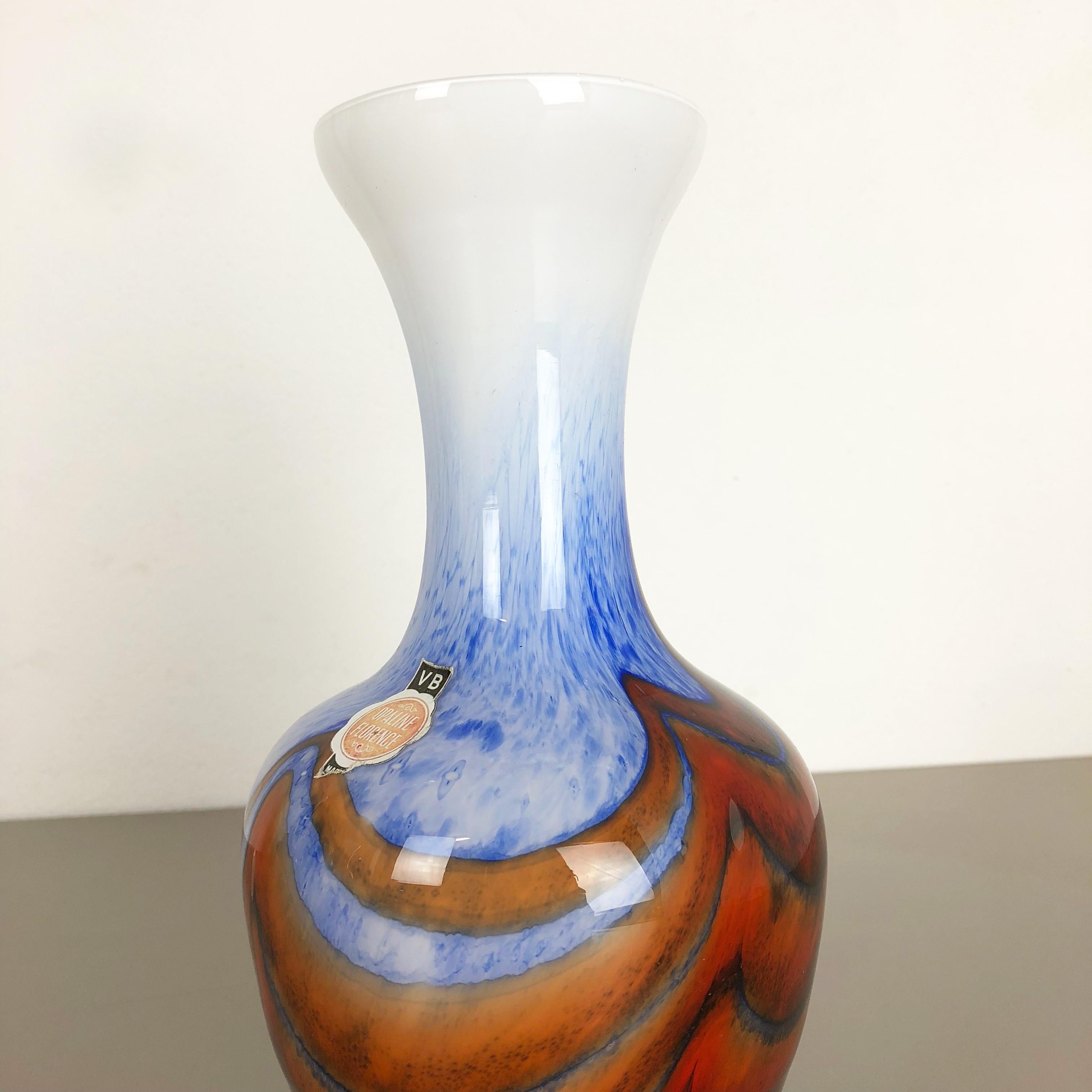 Large Vintage Pop Art Opaline Florence Vase Design 1970s, Italy In Good Condition For Sale In Kirchlengern, DE