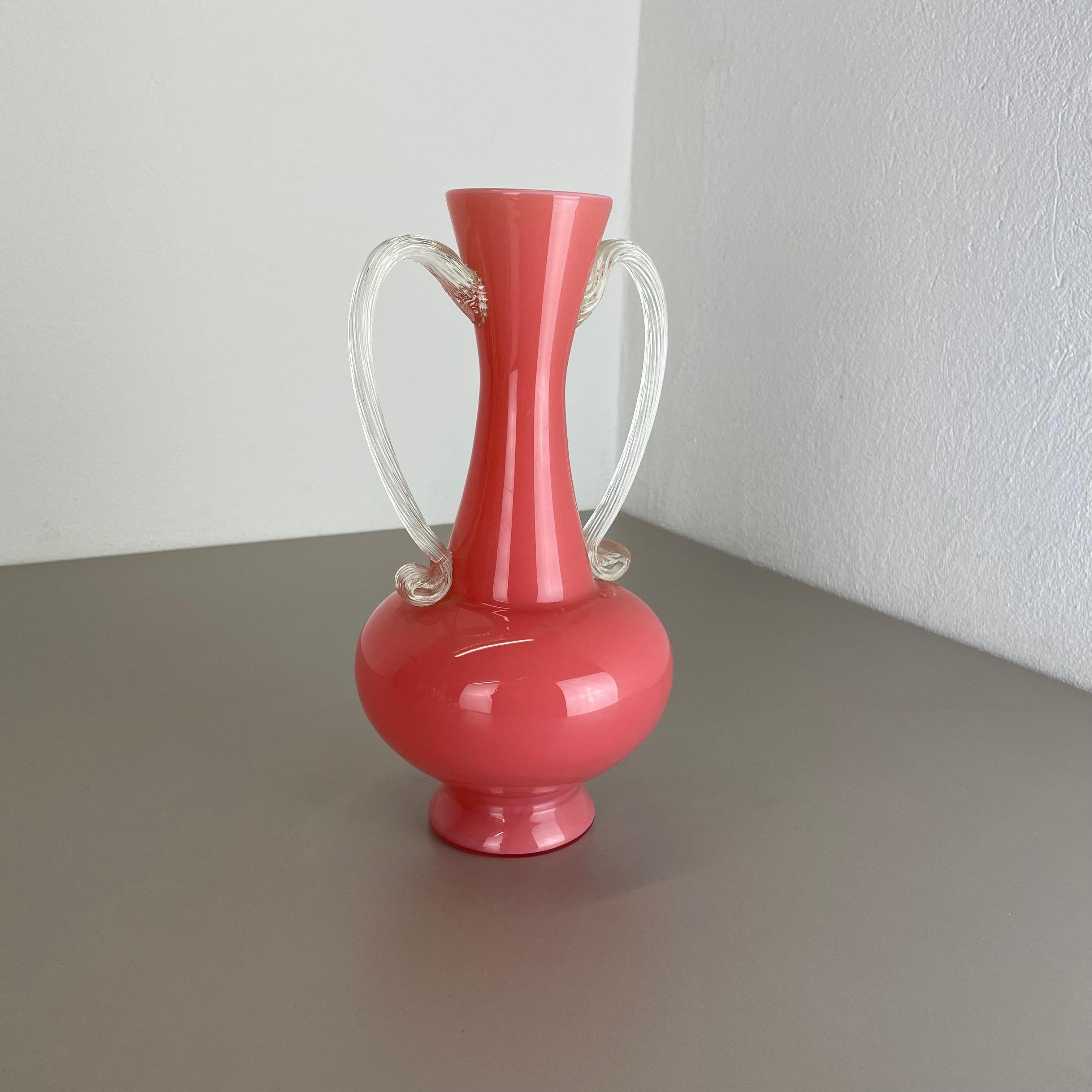 Große Vintage- Pop-Art-Vase „PINK Amphore“ aus Opal, Florenz, Design, 1970er Jahre, Italien (Moderne der Mitte des Jahrhunderts) im Angebot