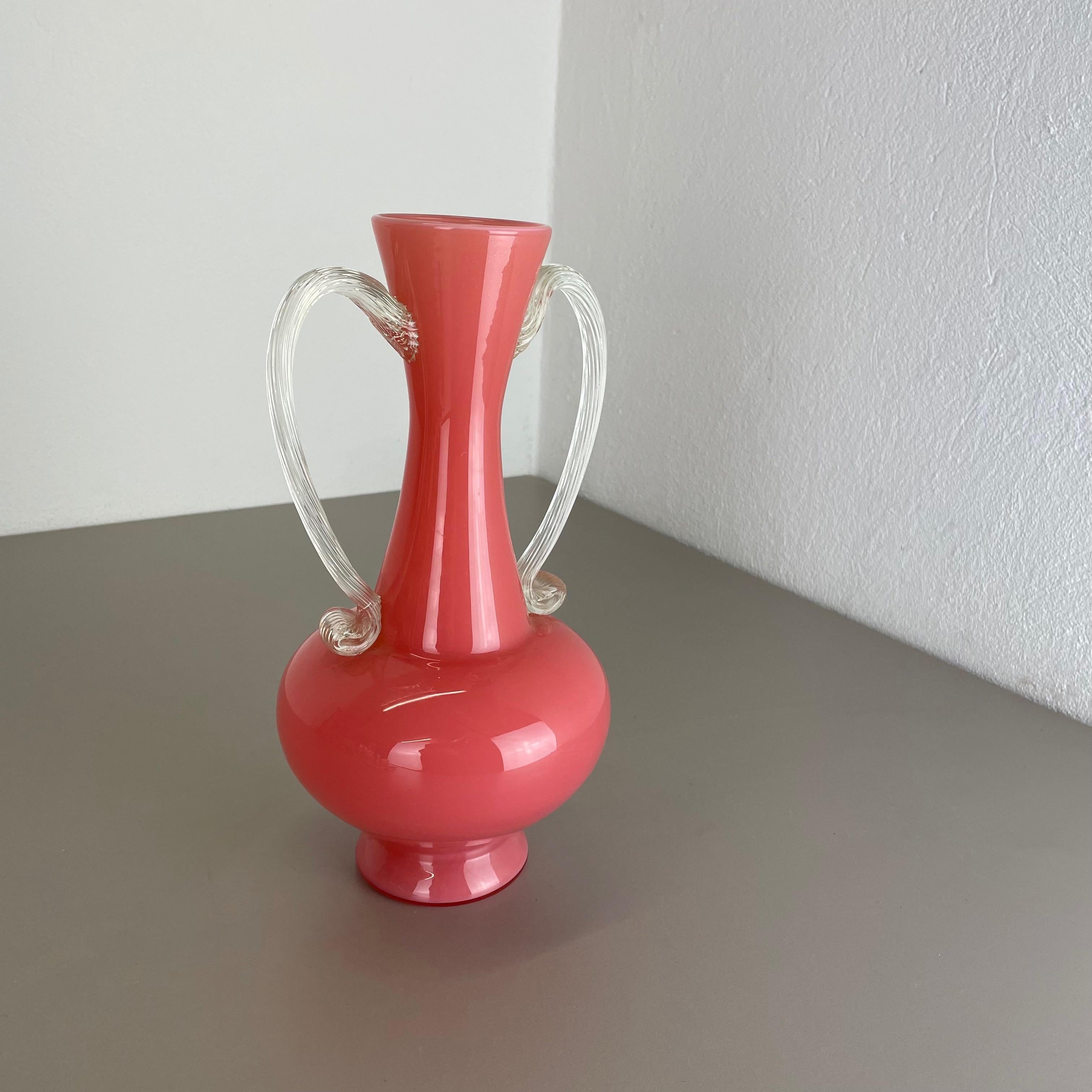 Große Vintage- Pop-Art-Vase „PINK Amphore“ aus Opal, Florenz, Design, 1970er Jahre, Italien (Italienisch) im Angebot
