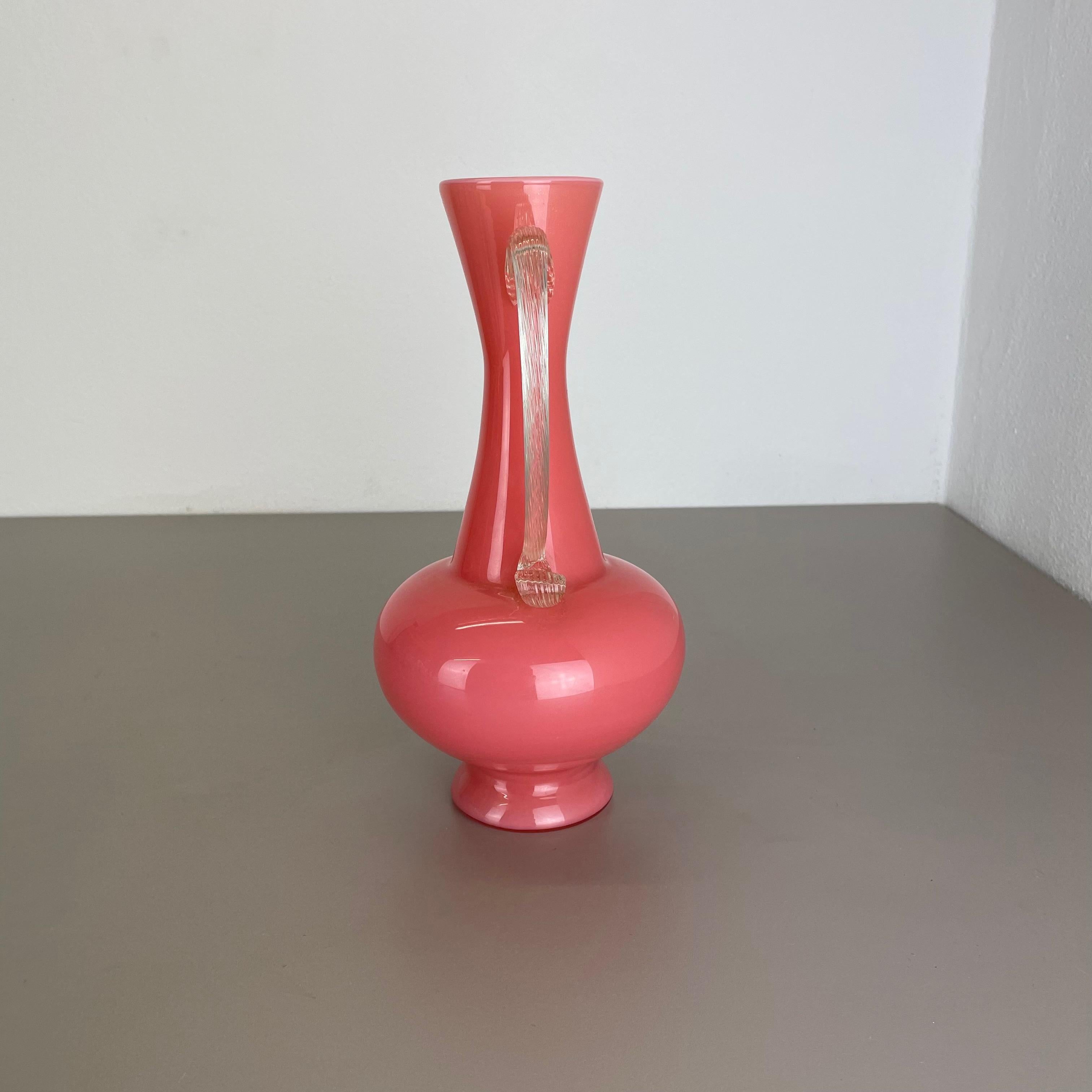 20ième siècle Grand vase Pop Art vintage en opaline Florence « PINK Amphore », design italien, années 1970 en vente