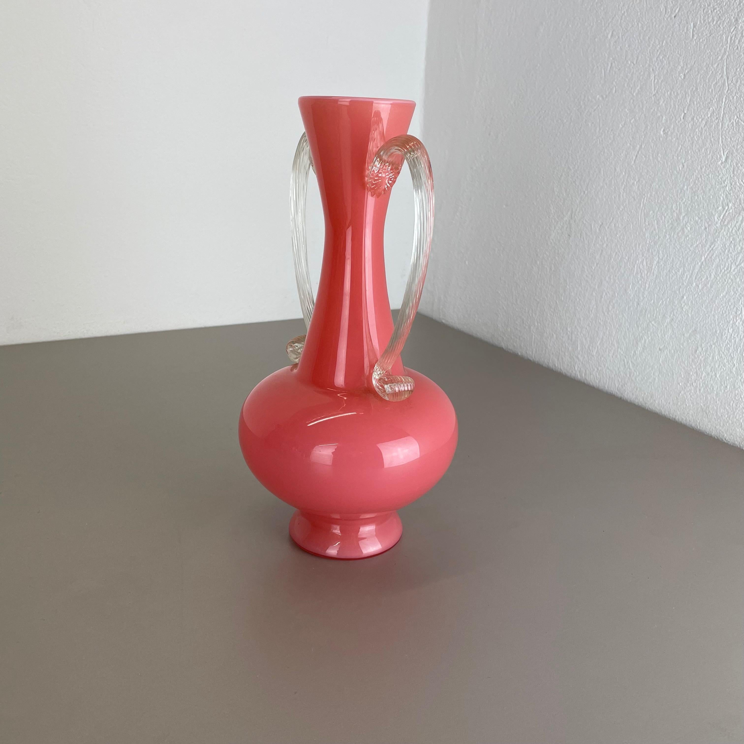 Große Vintage- Pop-Art-Vase „PINK Amphore“ aus Opal, Florenz, Design, 1970er Jahre, Italien (20. Jahrhundert) im Angebot