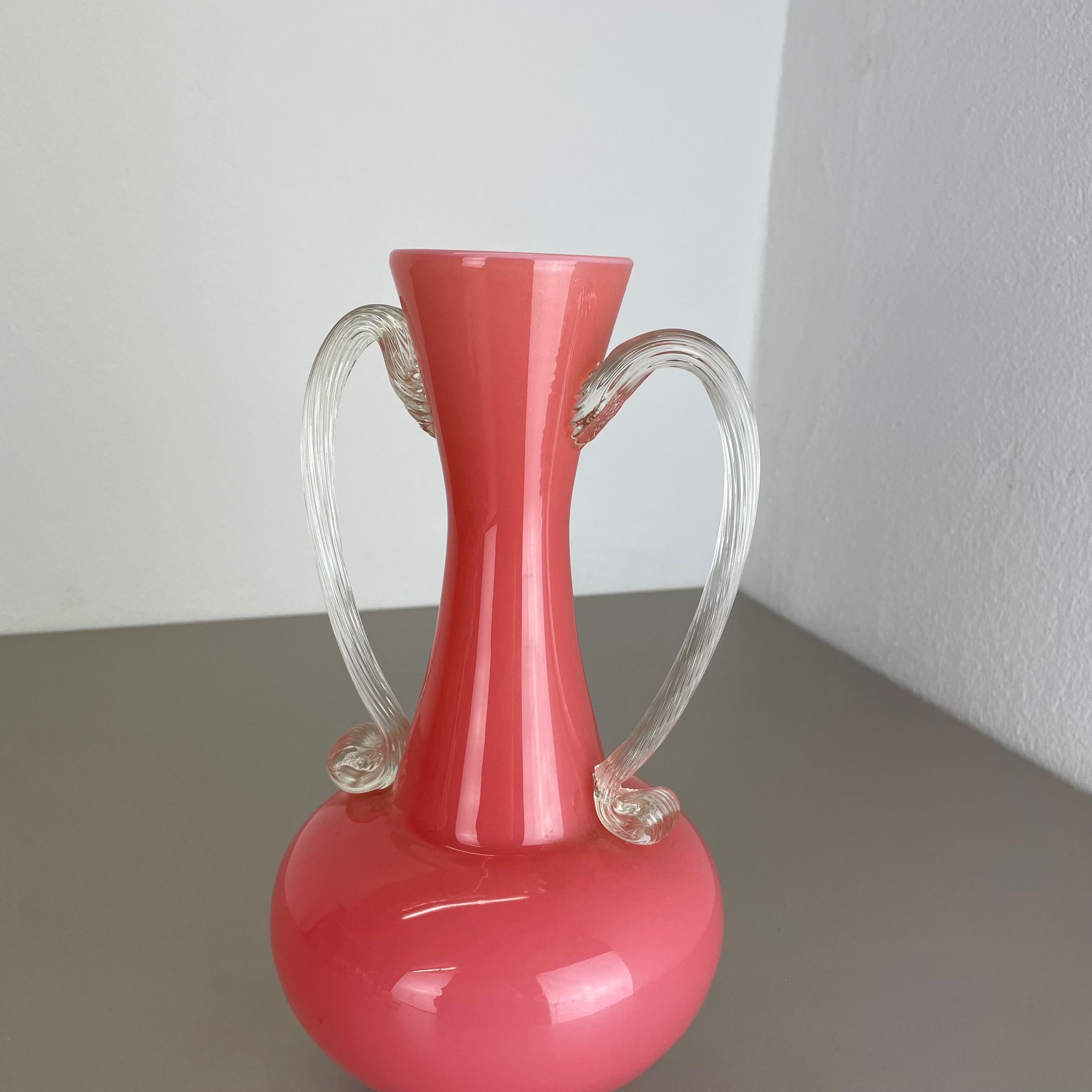 Große Vintage- Pop-Art-Vase „PINK Amphore“ aus Opal, Florenz, Design, 1970er Jahre, Italien im Angebot 1