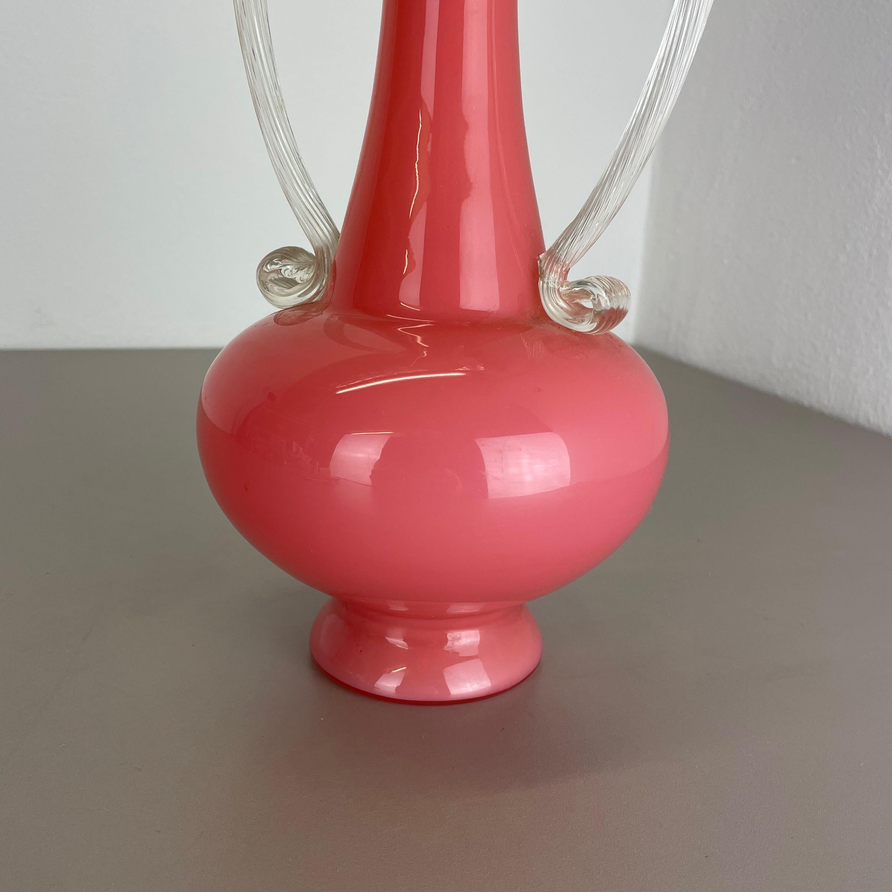 Große Vintage- Pop-Art-Vase „PINK Amphore“ aus Opal, Florenz, Design, 1970er Jahre, Italien im Angebot 2
