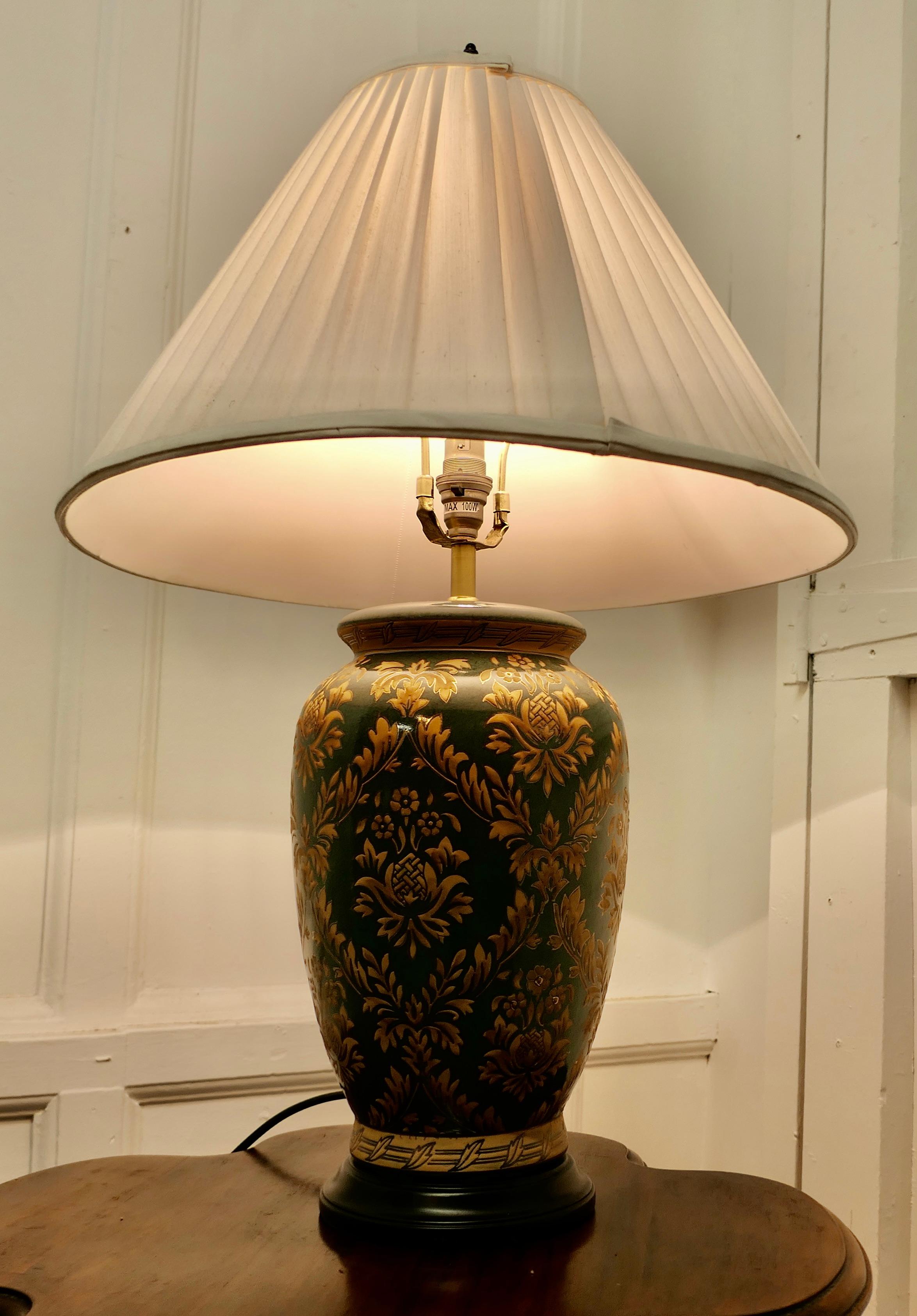 Adam Style Large Vintage Porcelain Vase Lamp, Chintz Design a Lovely Vintage Piece