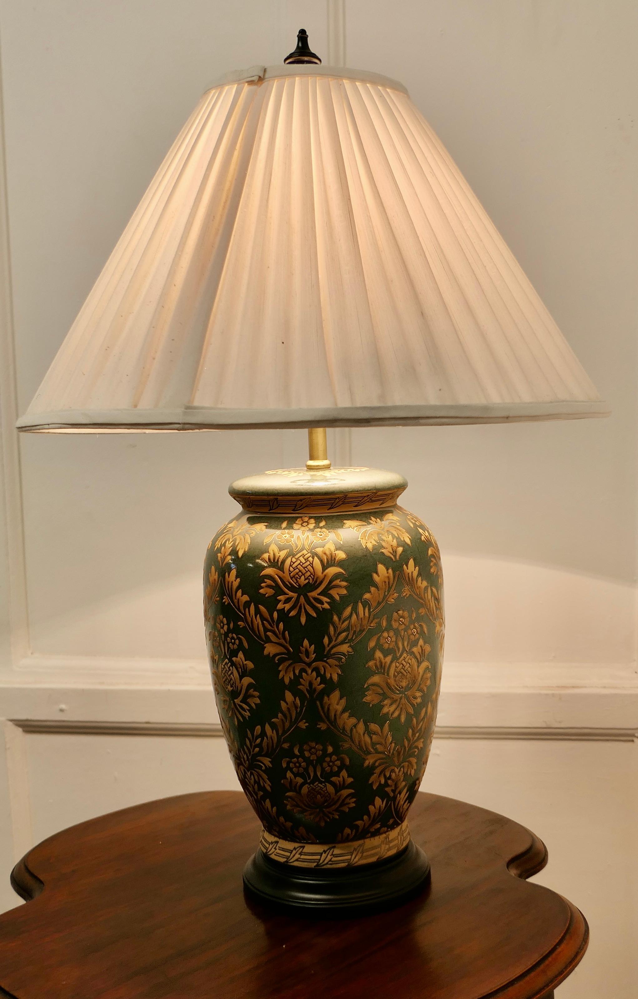 20th Century Large Vintage Porcelain Vase Lamp, Chintz Design a Lovely Vintage Piece