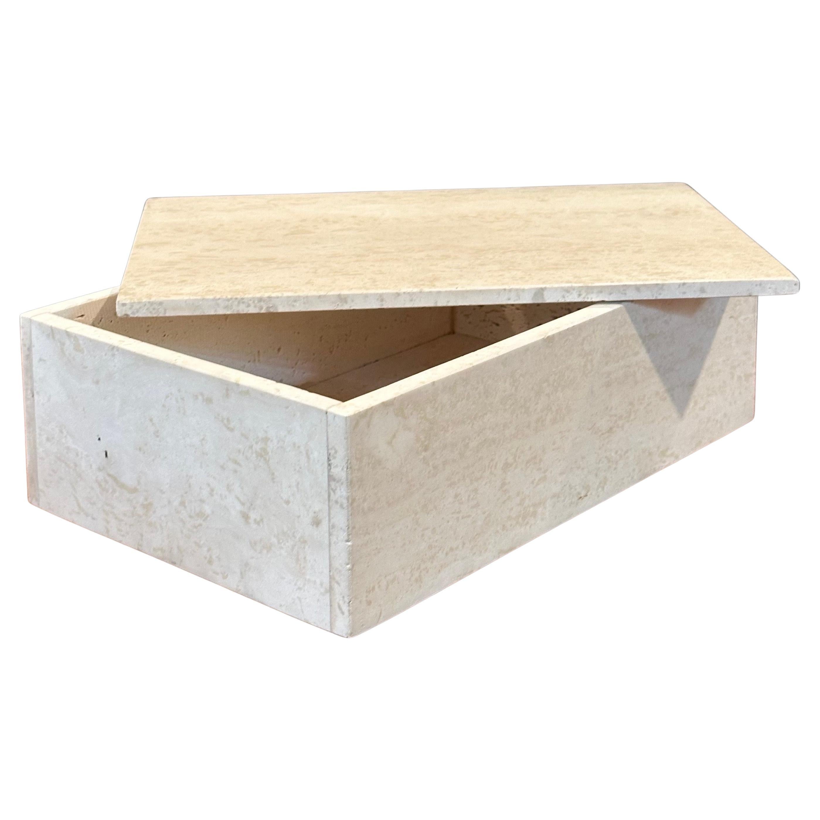 Gran caja postmoderna vintage con tapa de travertino