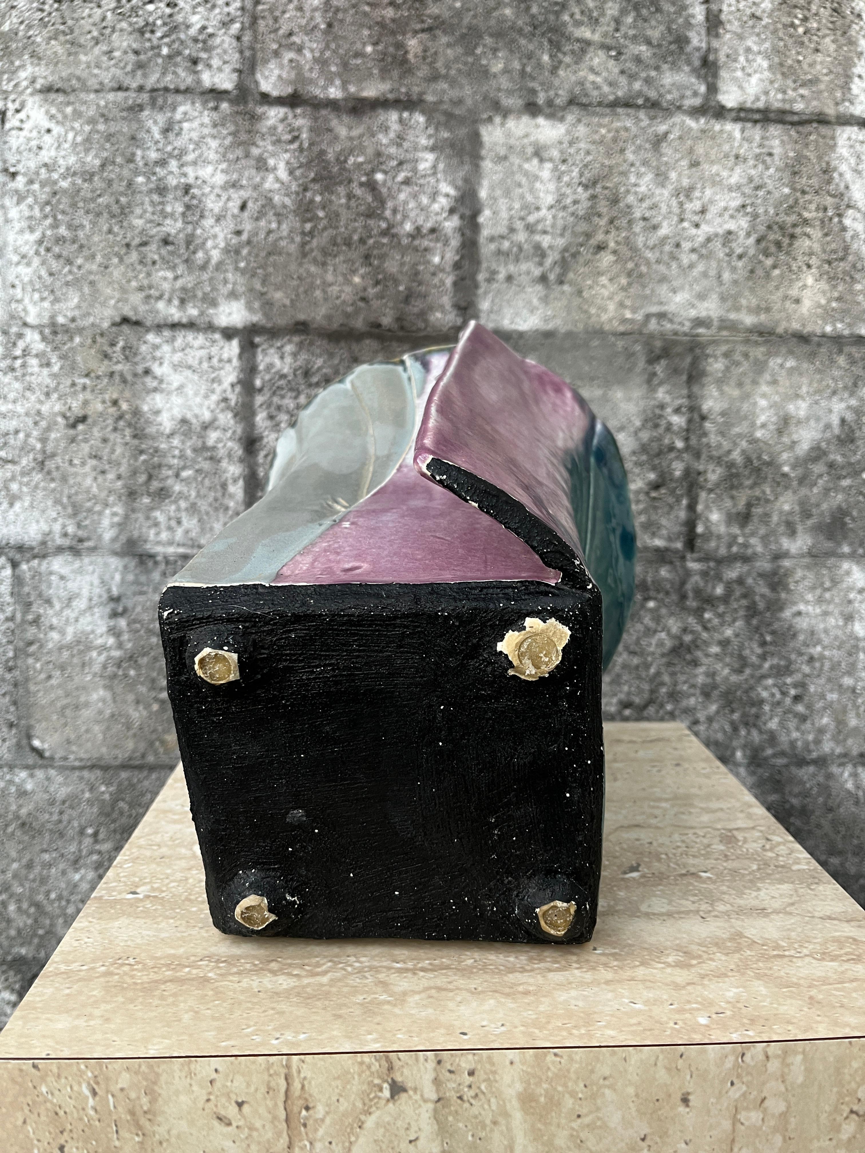 Grande vaso post-moderno a due pezzi di Studio Pottery. Circa anni '80 in vendita 9