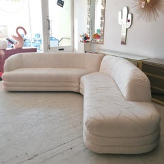 Large Vintage Postmodern Curved L-Shaped 2 Piece Corner Sofa, 1980s, USA