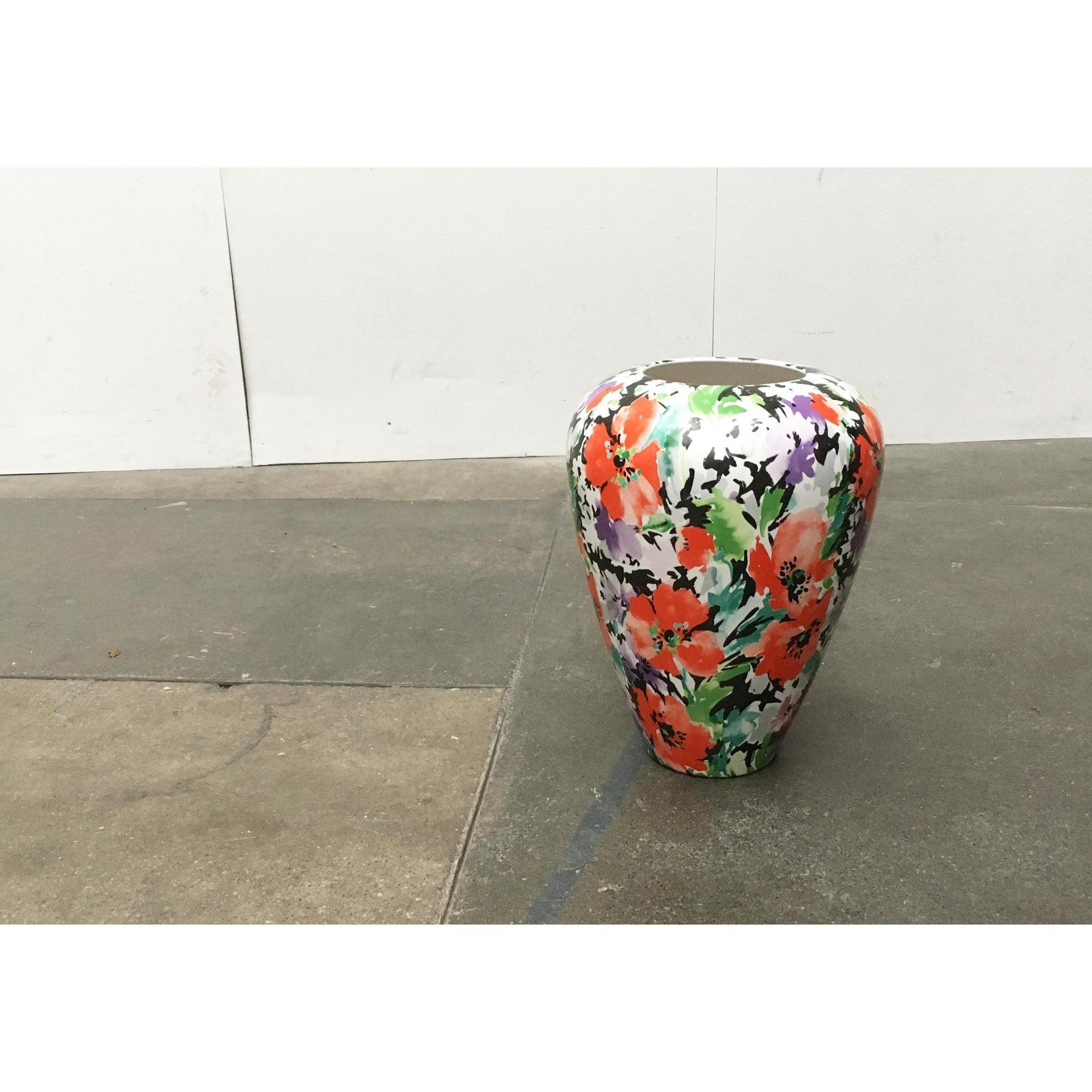 Grande vaso da terra postmoderno tedesco floreale di Steuler in vendita 5