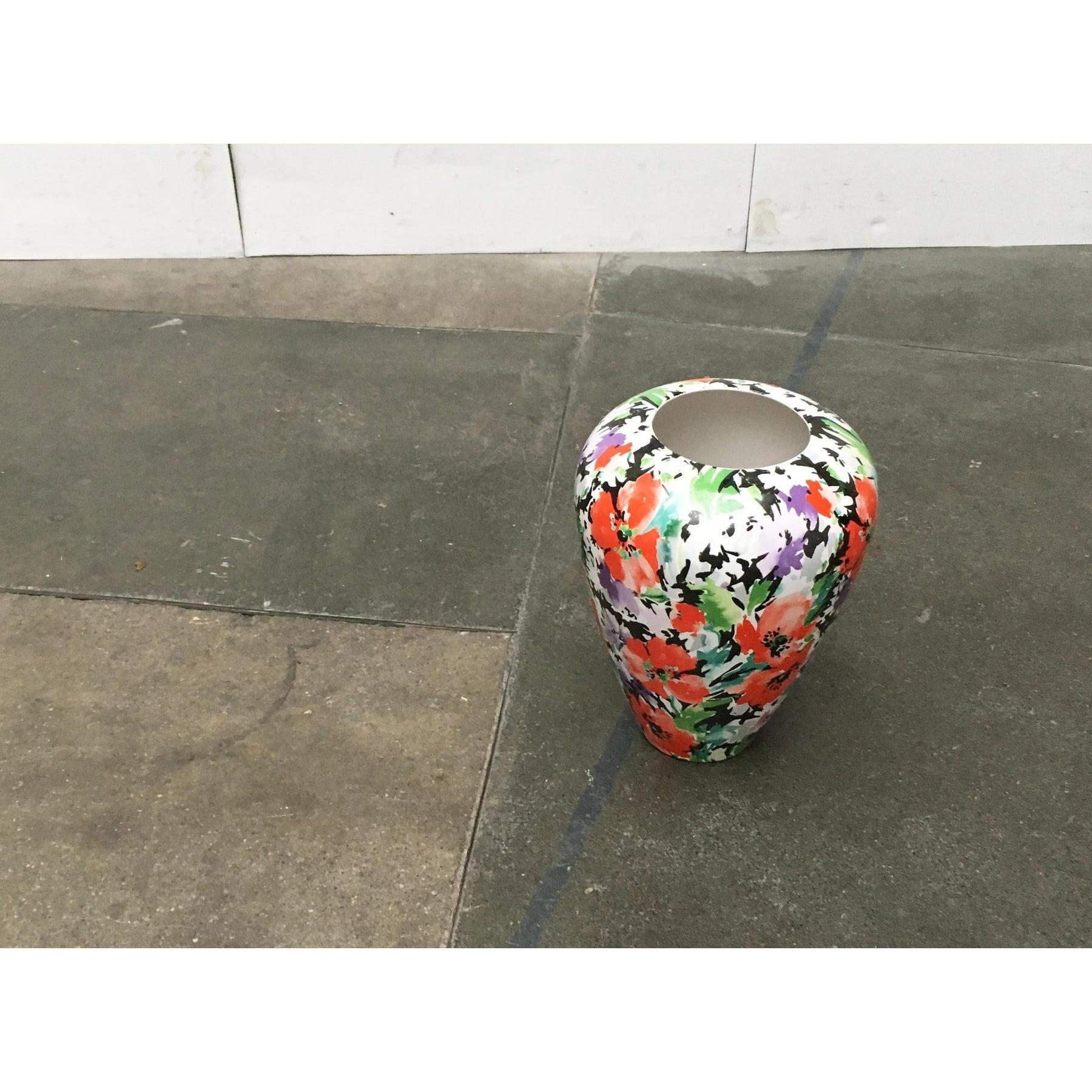 Ceramica Grande vaso da terra postmoderno tedesco floreale di Steuler in vendita