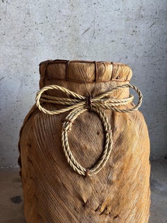 Große Vintage Primitive Folk Art Palm Rinde Korb Pflanzer