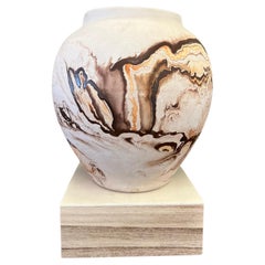 Large Vintage primitive Nemadji Swirl Pottery Vase