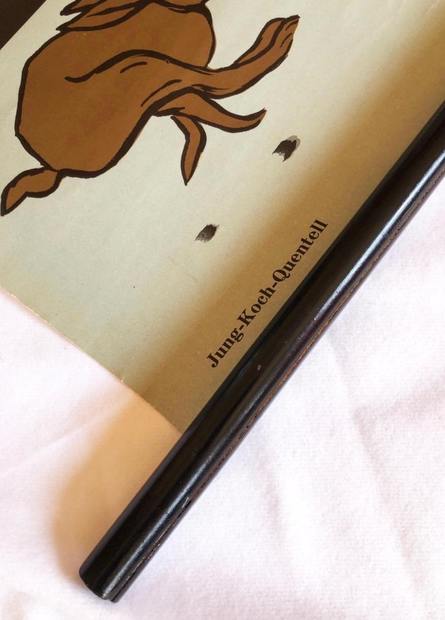 Mid-Century Modern Grande affiche murale de l'école d'images d'animaux de lapin des années 1960, Allemagne en vente