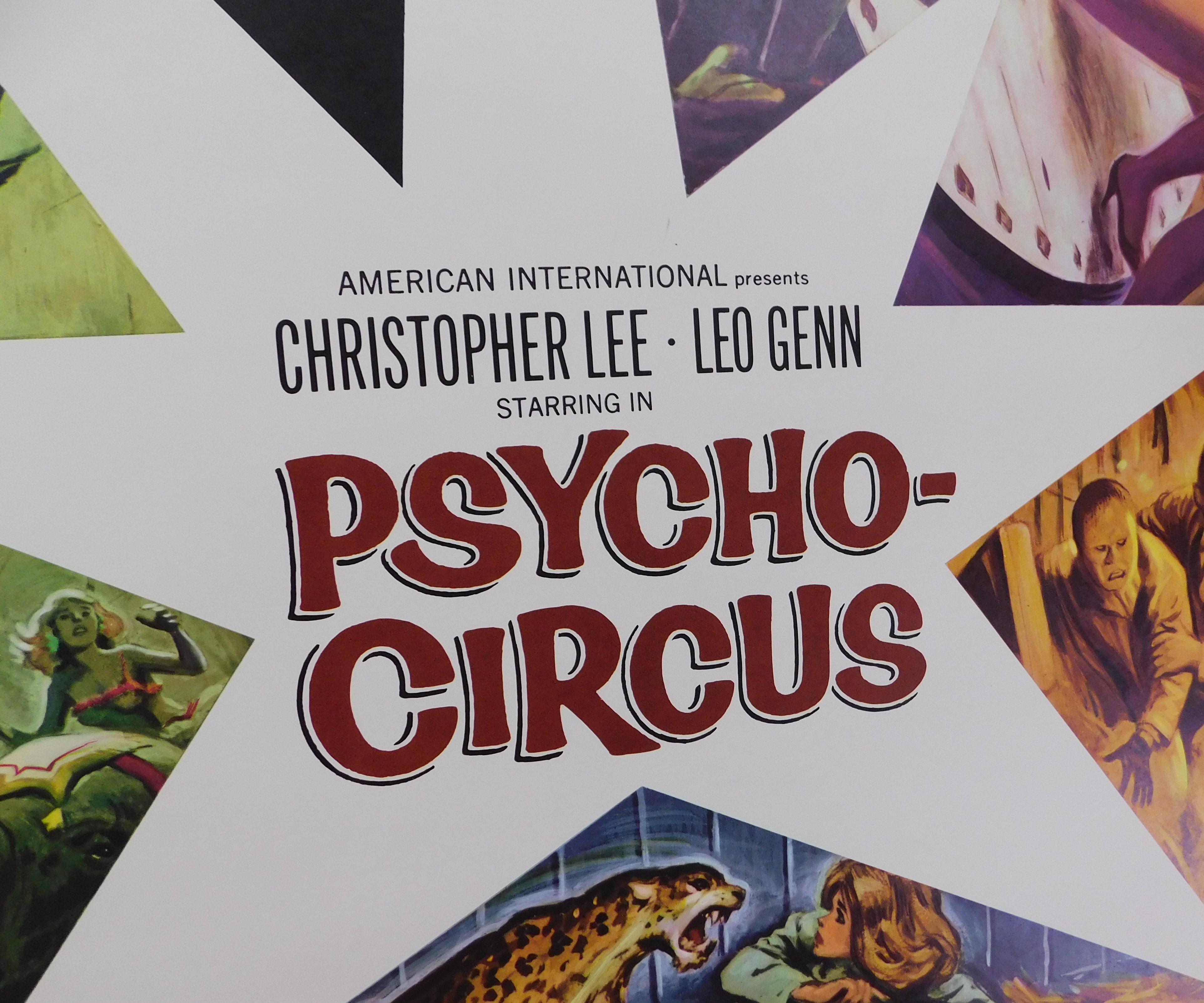 Large Vintage Psycho-Circus 1967 Original Horror B-Movie Poster Christopher Lee 4