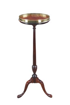 Large Vintage Queen Anne Style Solid Mahogany Plant Candlestand Pedestal Gallery