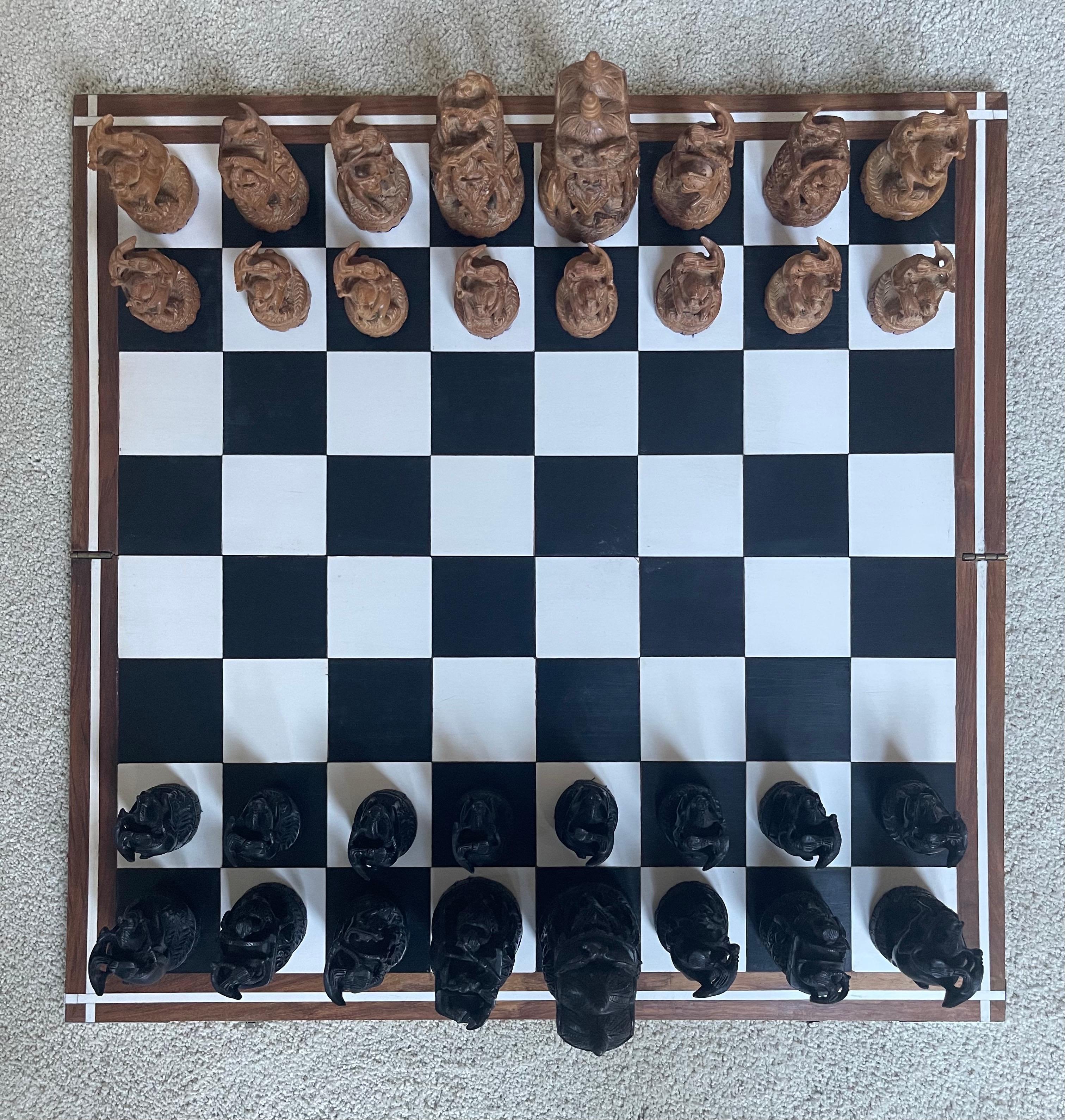 antique indian chess set