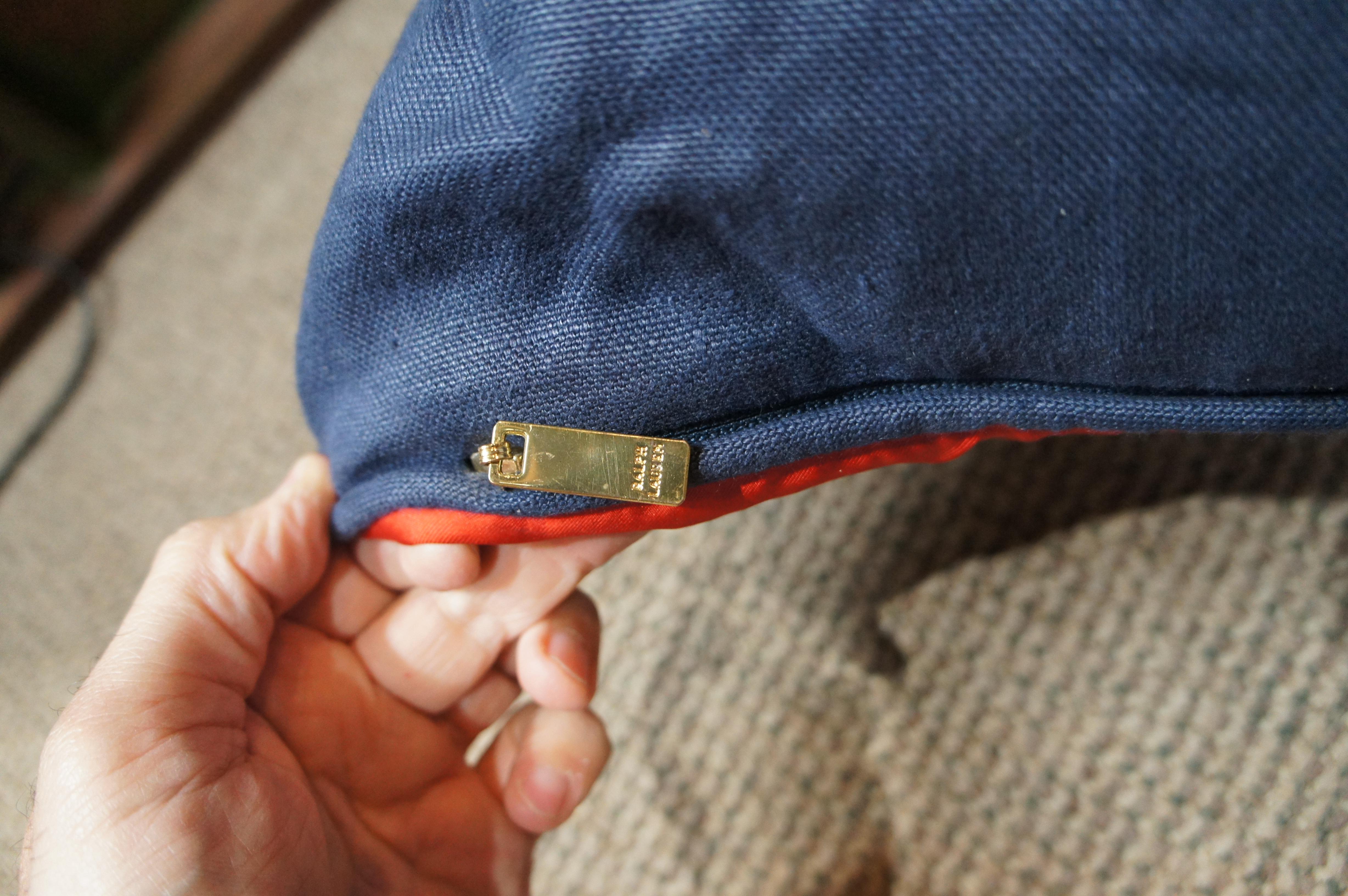 Großes Vintage Ralph Lauren Daunen gefülltes Vintage Reiterpferd Sattel-Seidenschal-Kissen im Angebot 6