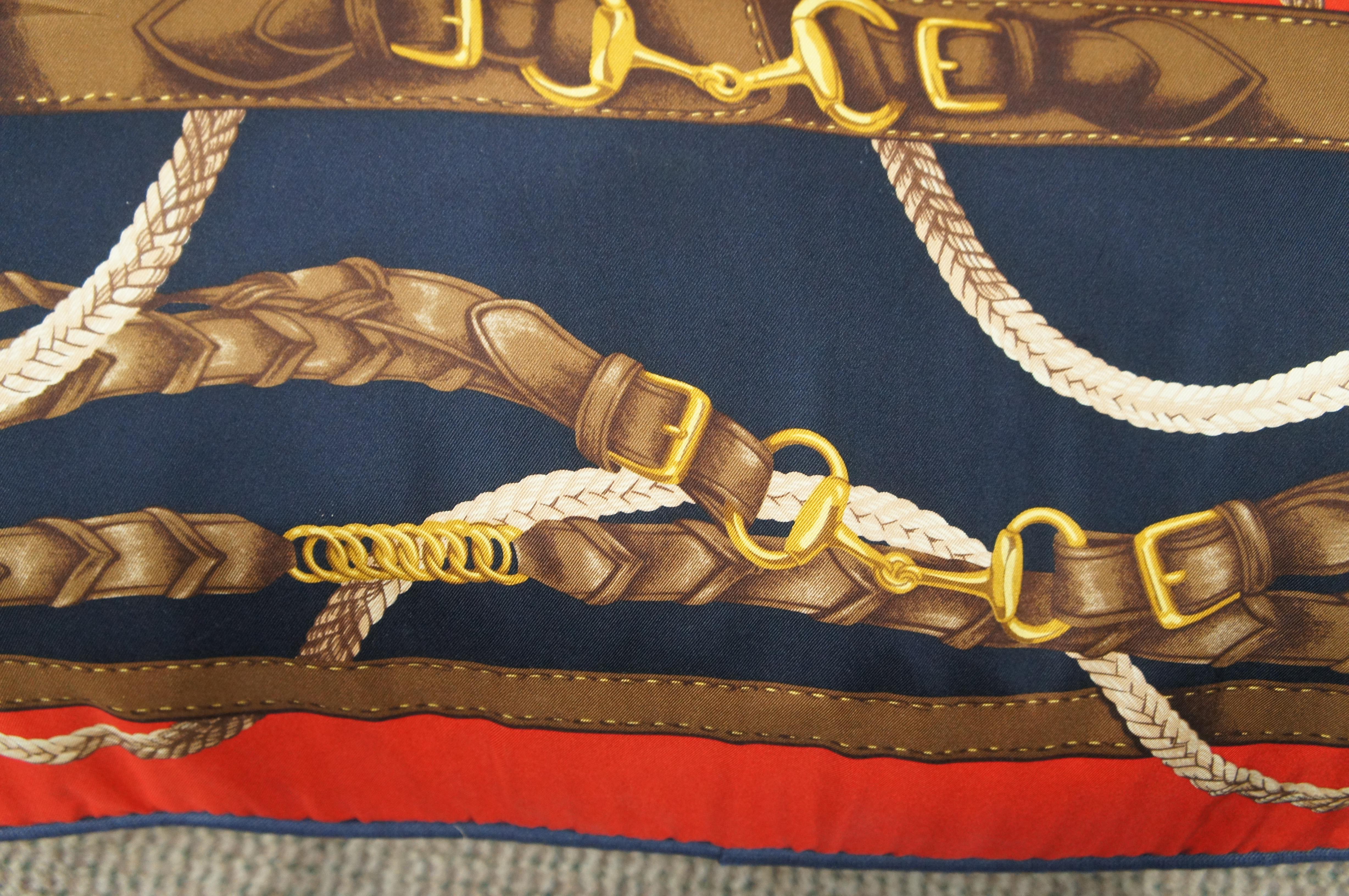 Großes Vintage Ralph Lauren Daunen gefülltes Vintage Reiterpferd Sattel-Seidenschal-Kissen im Angebot 2