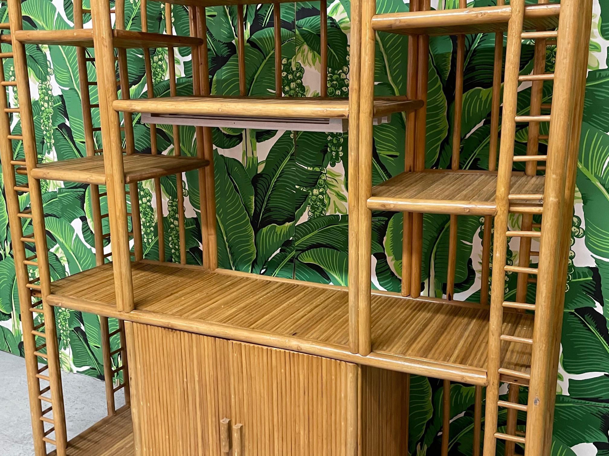 vintage rattan etagere