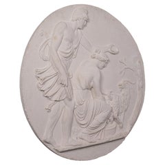 Large Vintage Relief, English, Plaster, Wall Plaque, Classical Taste, Late 20th