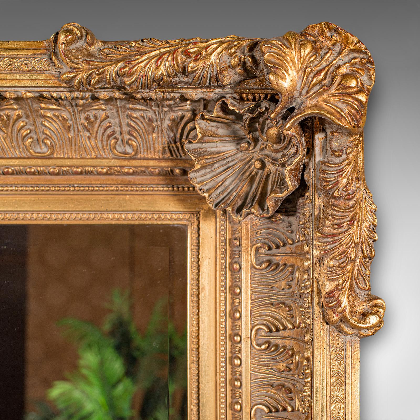 20th Century Large Vintage Renaissance Revival Wall Mirror, Continental, Giltwood, Decorative For Sale