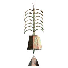 Large Retro Ribbed Wind Chime/Bell by Paolo Soleri for Arcosanti Bronze 1970s