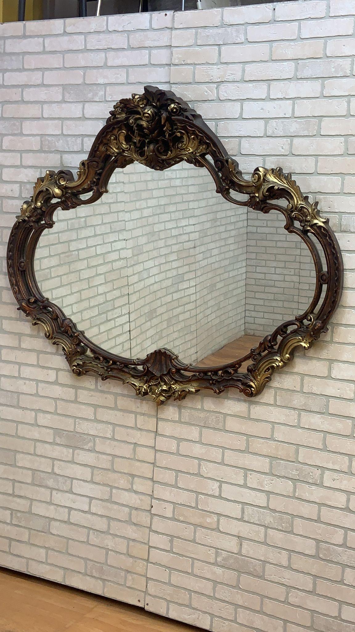 Vintage Rococo Revival Style Wall Mirror For Sale 3