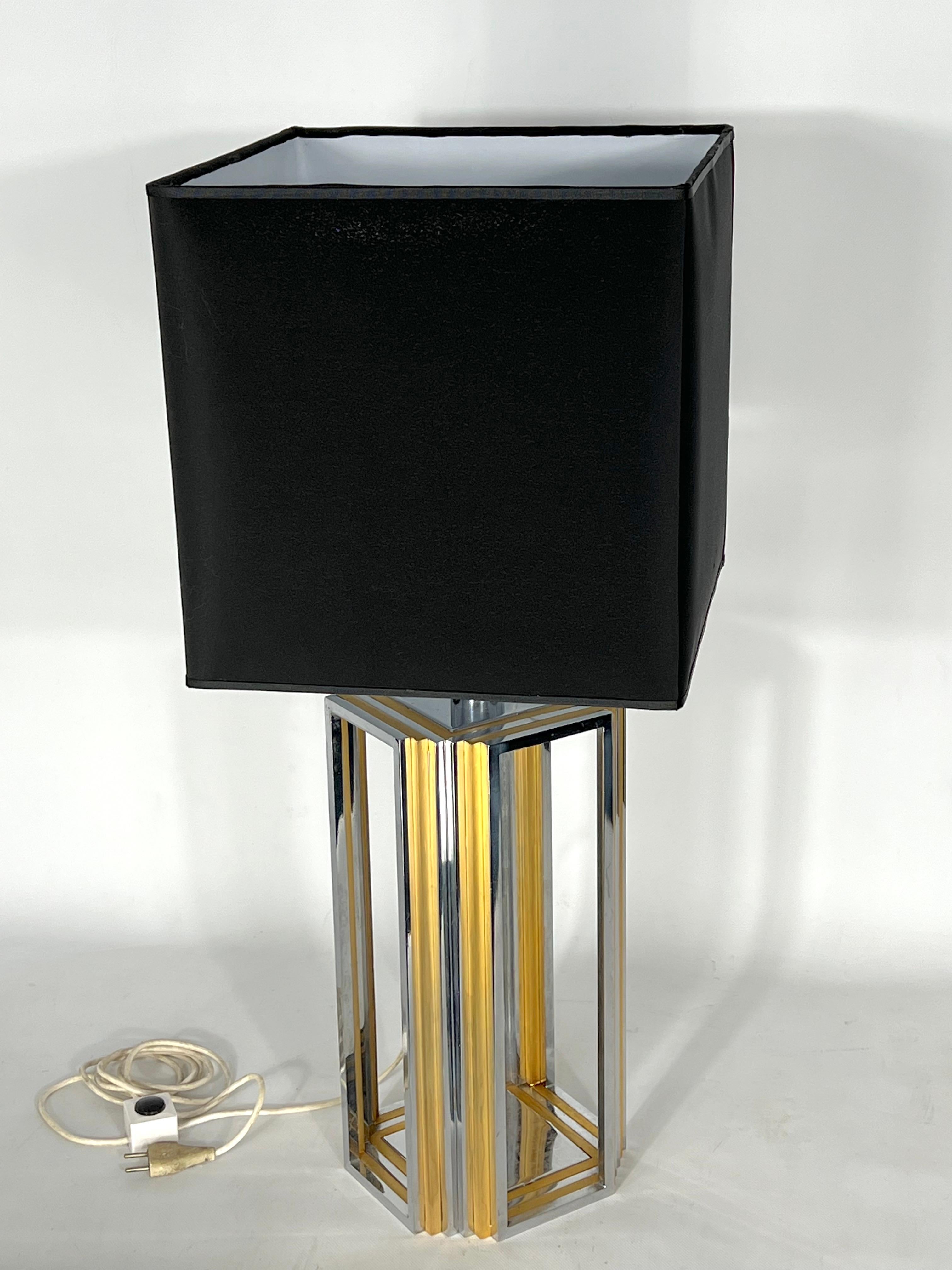 Italian Large Vintage Romeo Rega Attributed Table Lamp from 70s For Sale