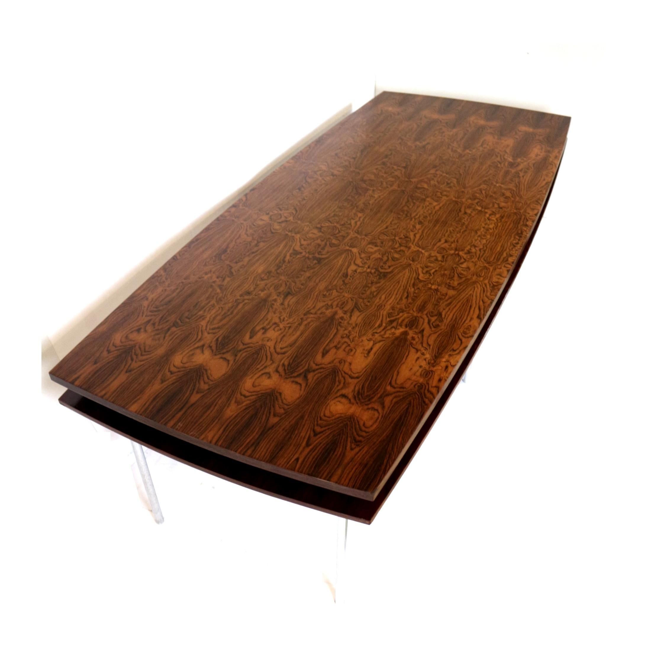 Large vintage rosewood conference table / dining table made in the 1960s For Sale 5