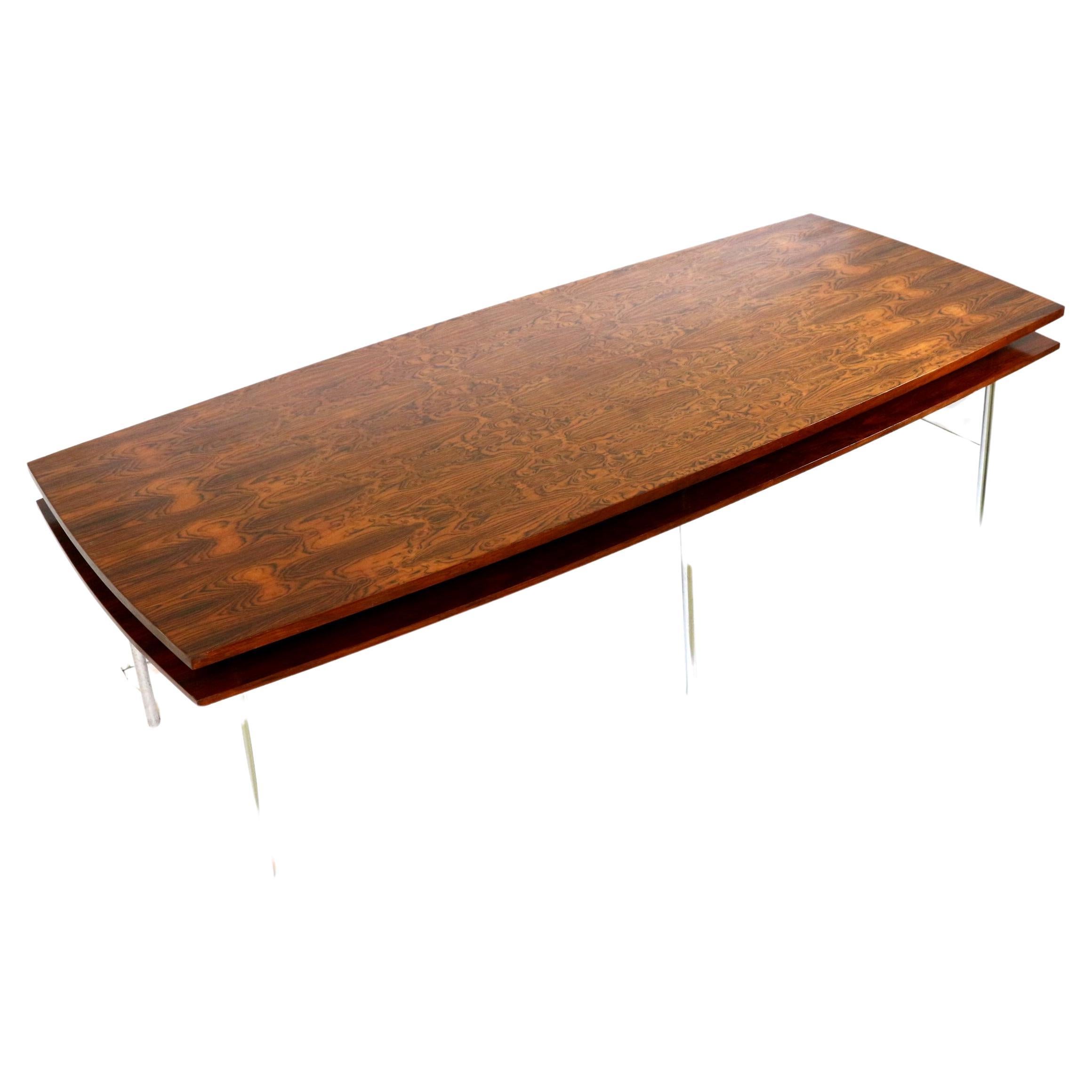 Large vintage rosewood conference table / dining table made in the 1960s For Sale