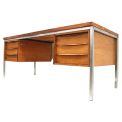 Large vintage rosewood executive desk made in the 1960s Large vintage rosewood executive desk made in the 1960s