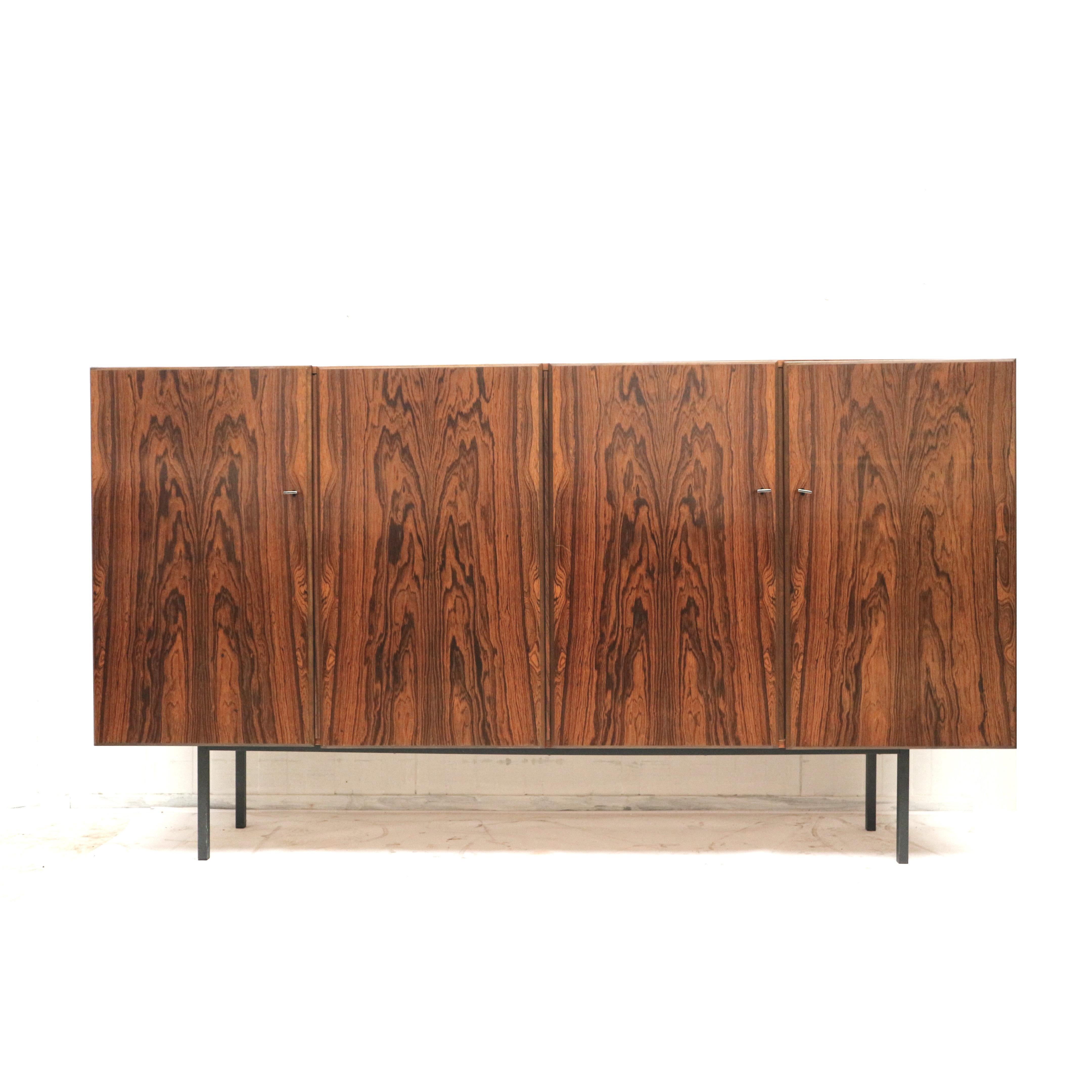 Mid-Century Modern Large vintage rosewood sideboard / highboard made in the 60 For Sale