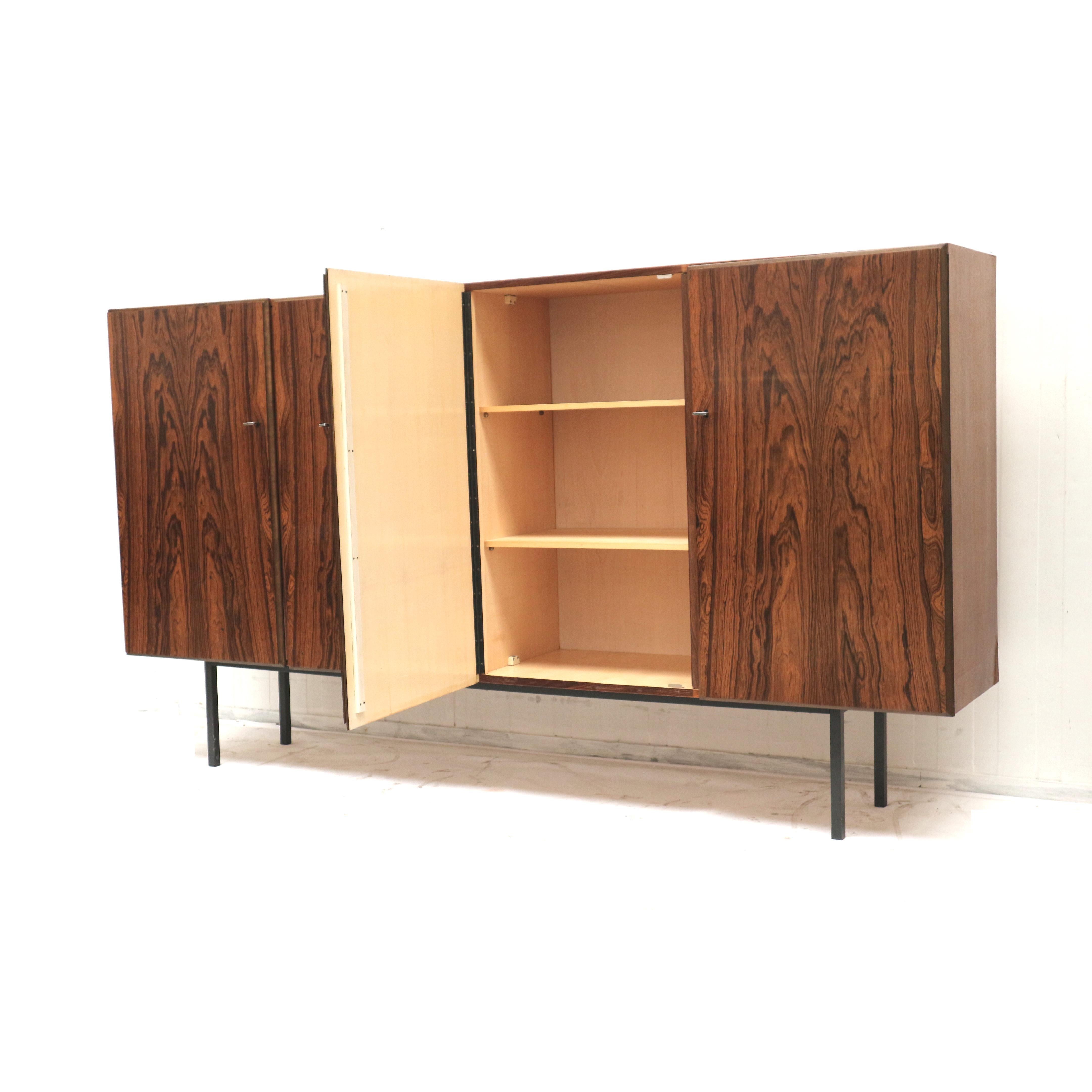 Rosewood Large vintage rosewood sideboard / highboard made in the 60