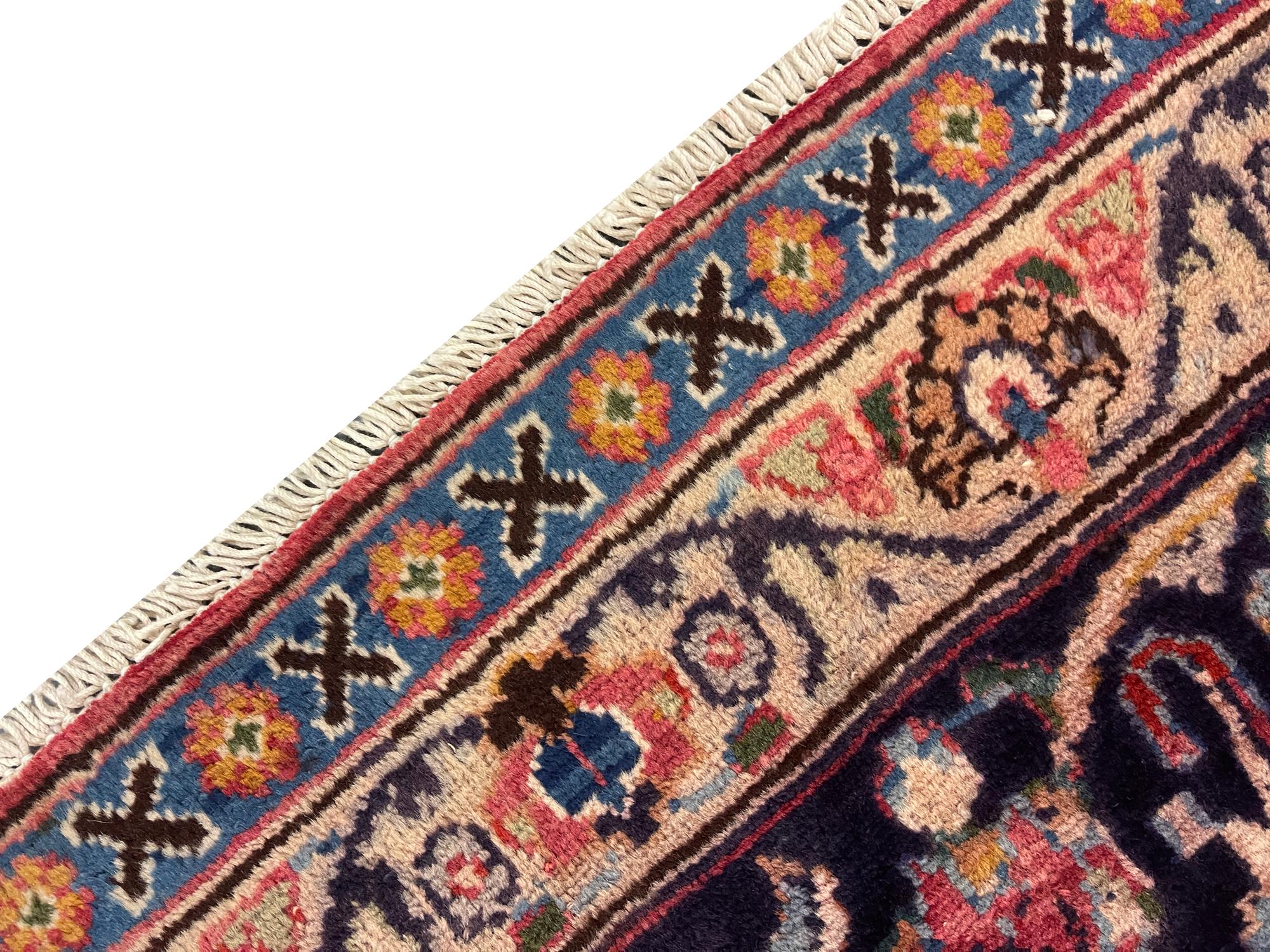Grand tapis vintage fait main, tapis de salon oriental en laine rouge 191 x 284 cm  en vente 2