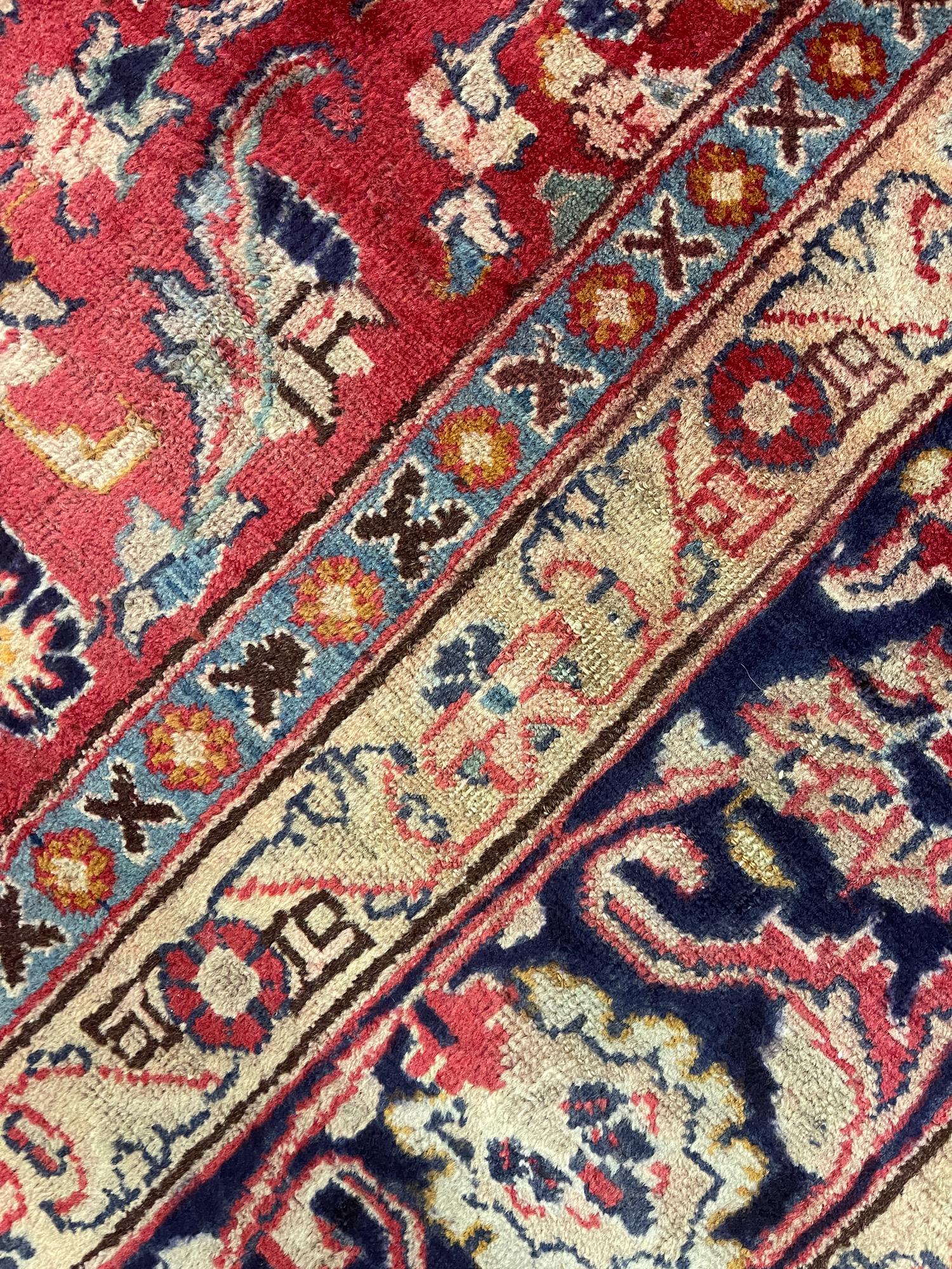 Large Vintage Rug Handmade Carpet Red Wool Oriental Livingroom Rug For Sale 5