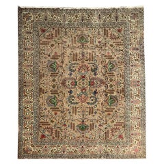 Large Vintage Rug Oriental Carpet Handwoven Red Wool Living Room Rug