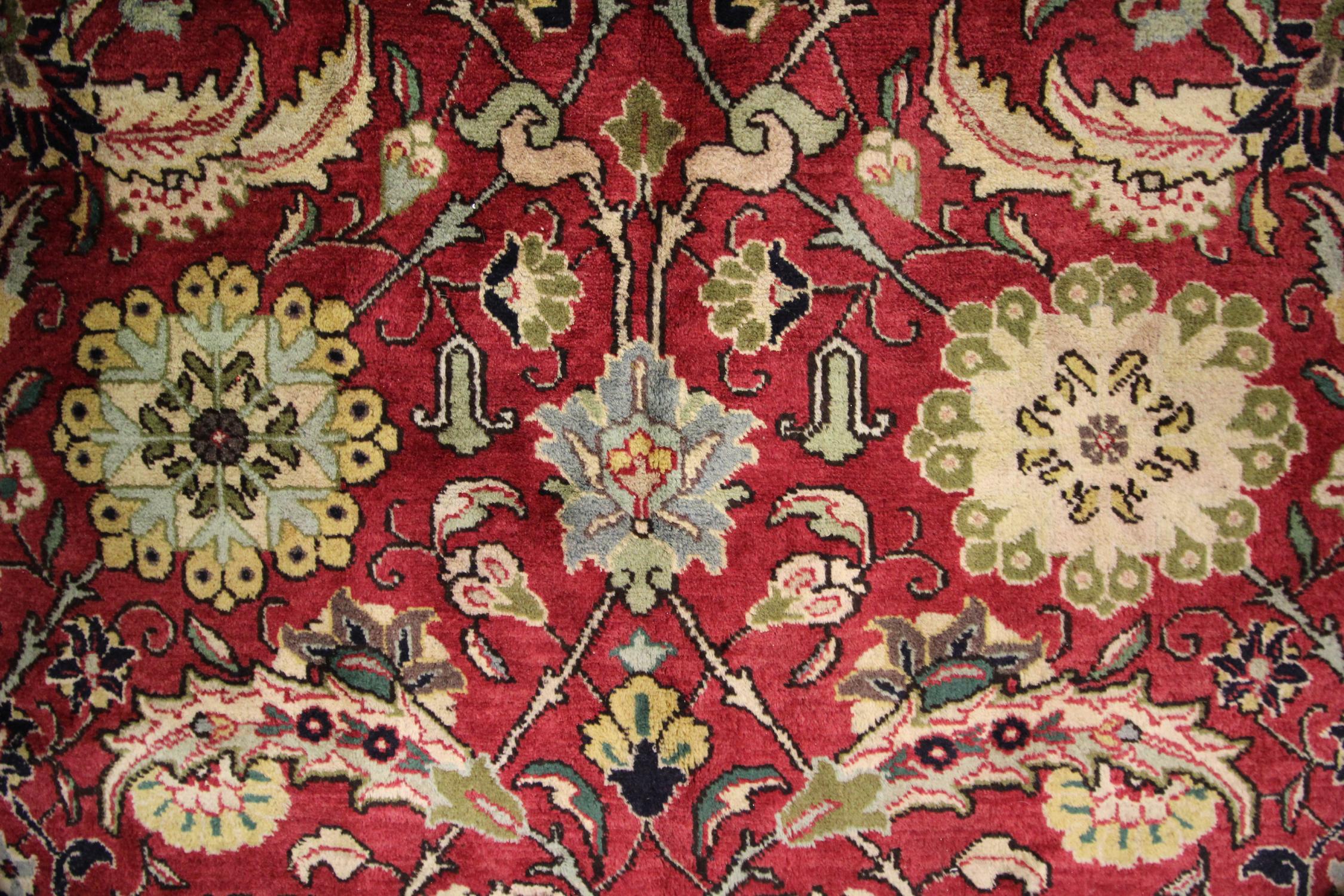Heriz Serapi Large Vintage Rugs, Red All Over Carpet, Wool Living Room Rugs for Sale For Sale