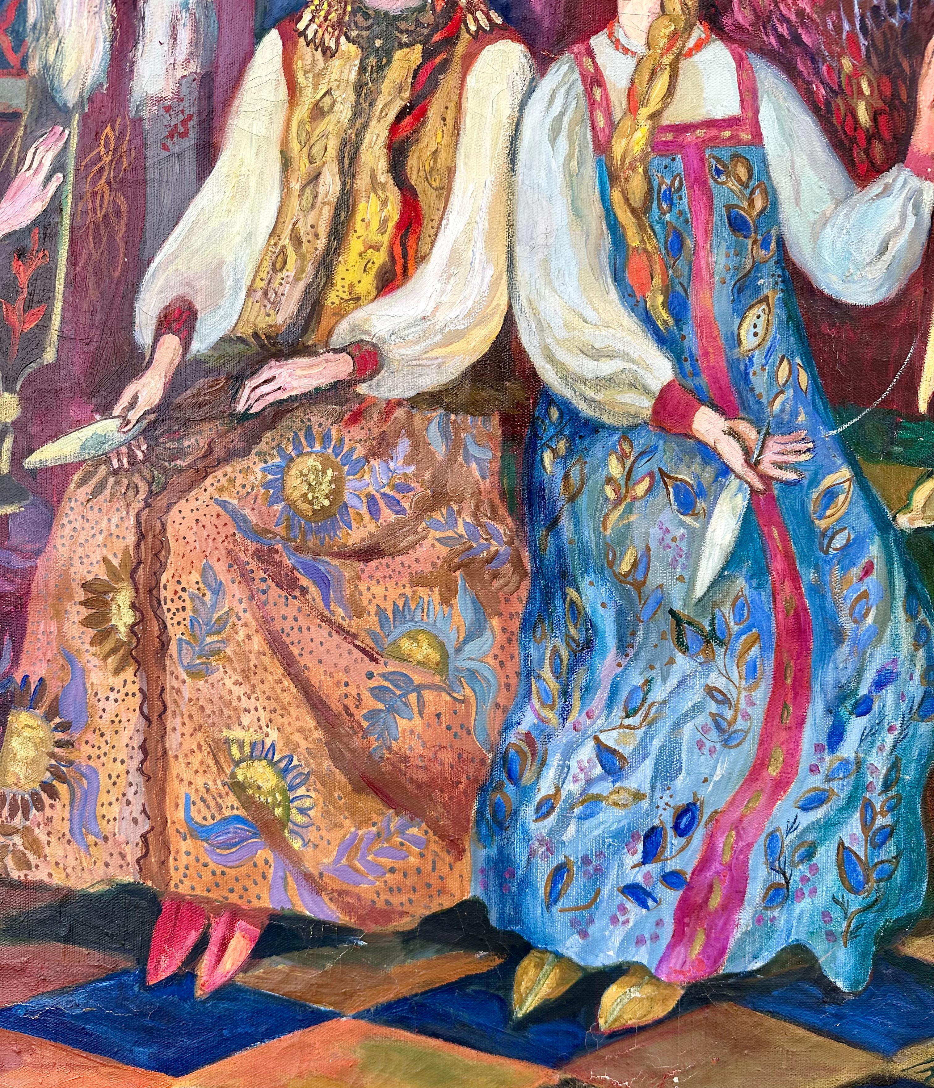 Große russische Vintage-Illustration Alexander Pushkins Märchen von Zar Saltan im Angebot 3