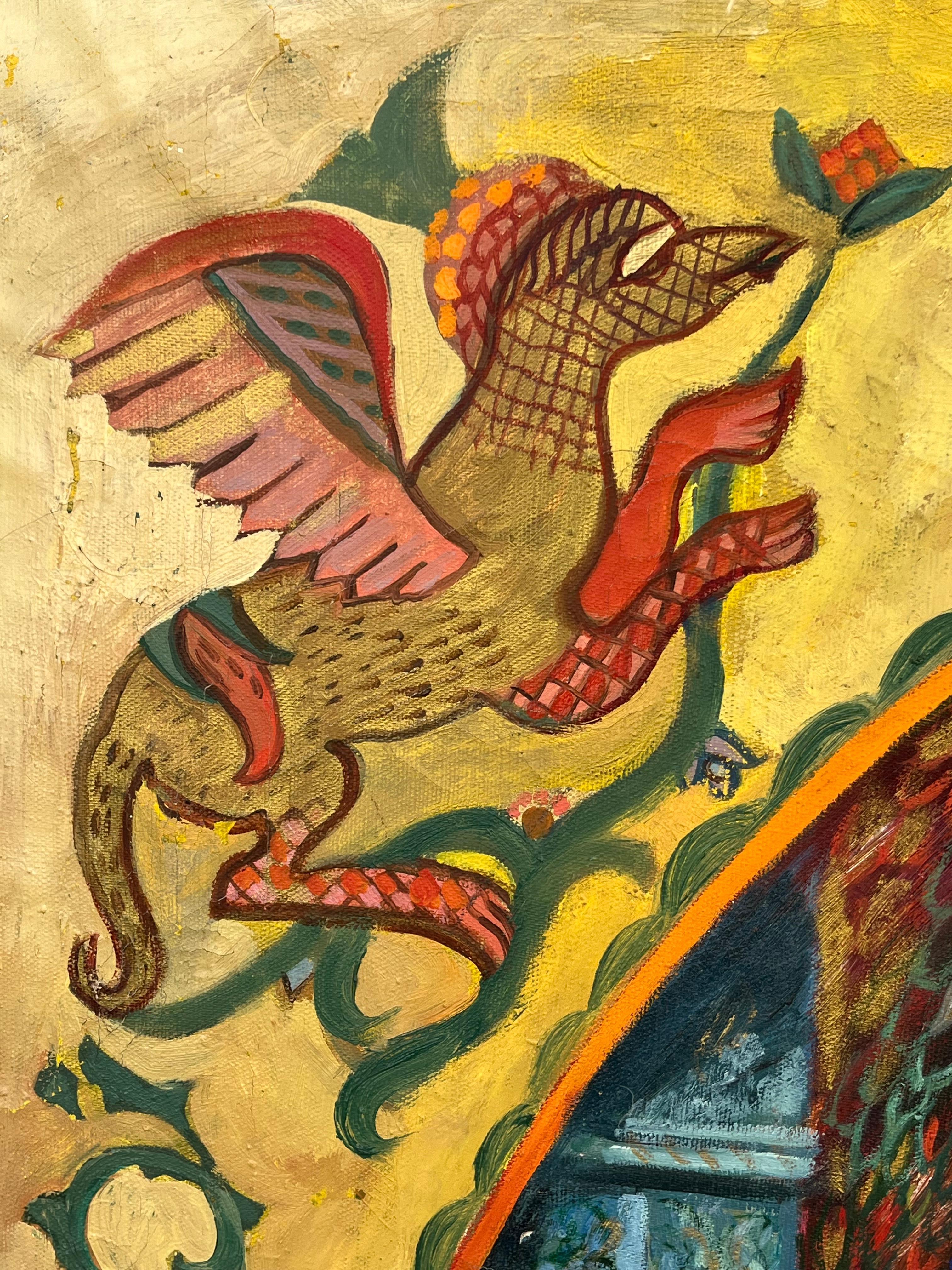 Große russische Vintage-Illustration Alexander Pushkins Märchen von Zar Saltan im Zustand „Gut“ im Angebot in Vero Beach, FL