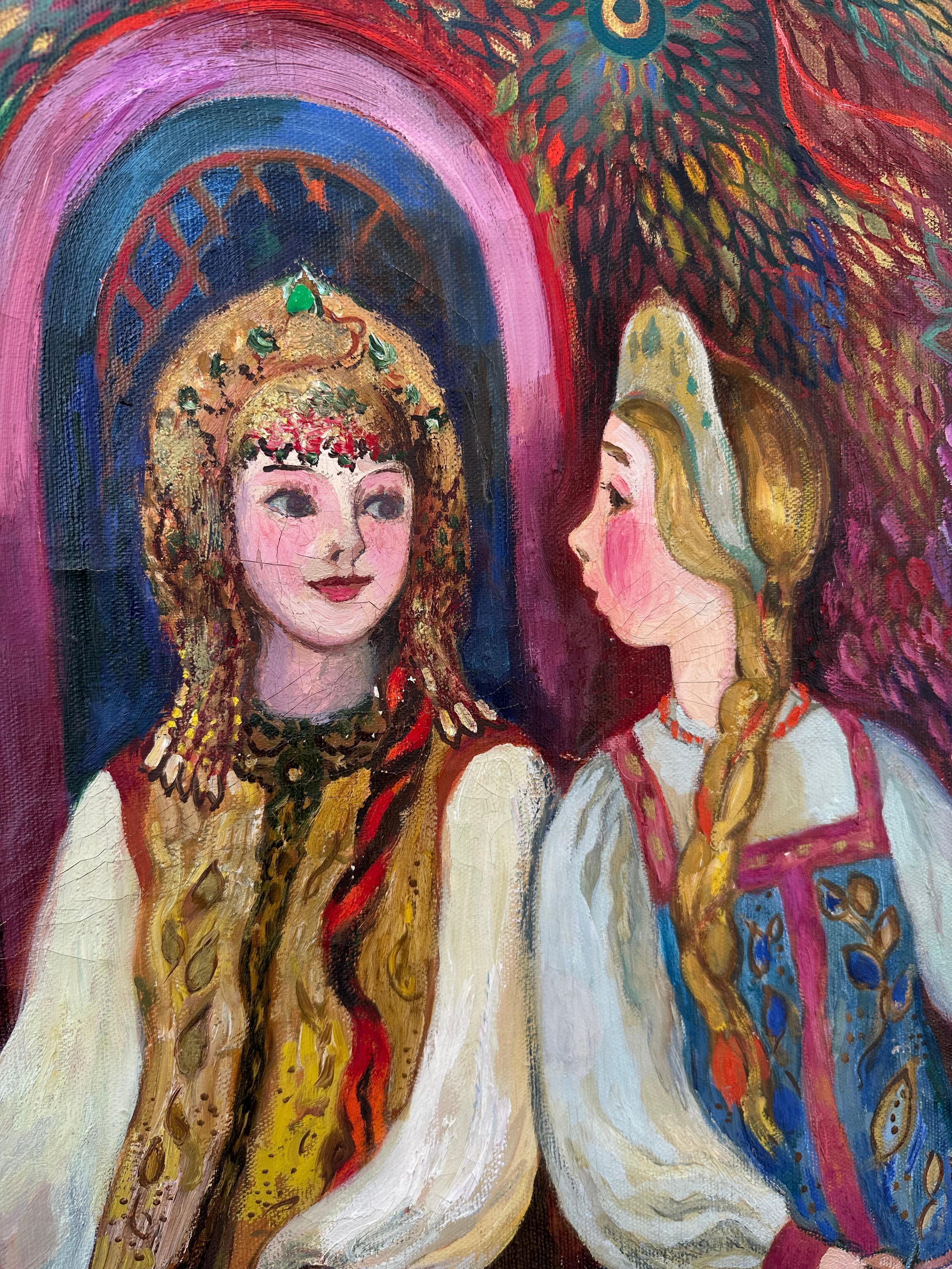 Große russische Vintage-Illustration Alexander Pushkins Märchen von Zar Saltan im Angebot 1
