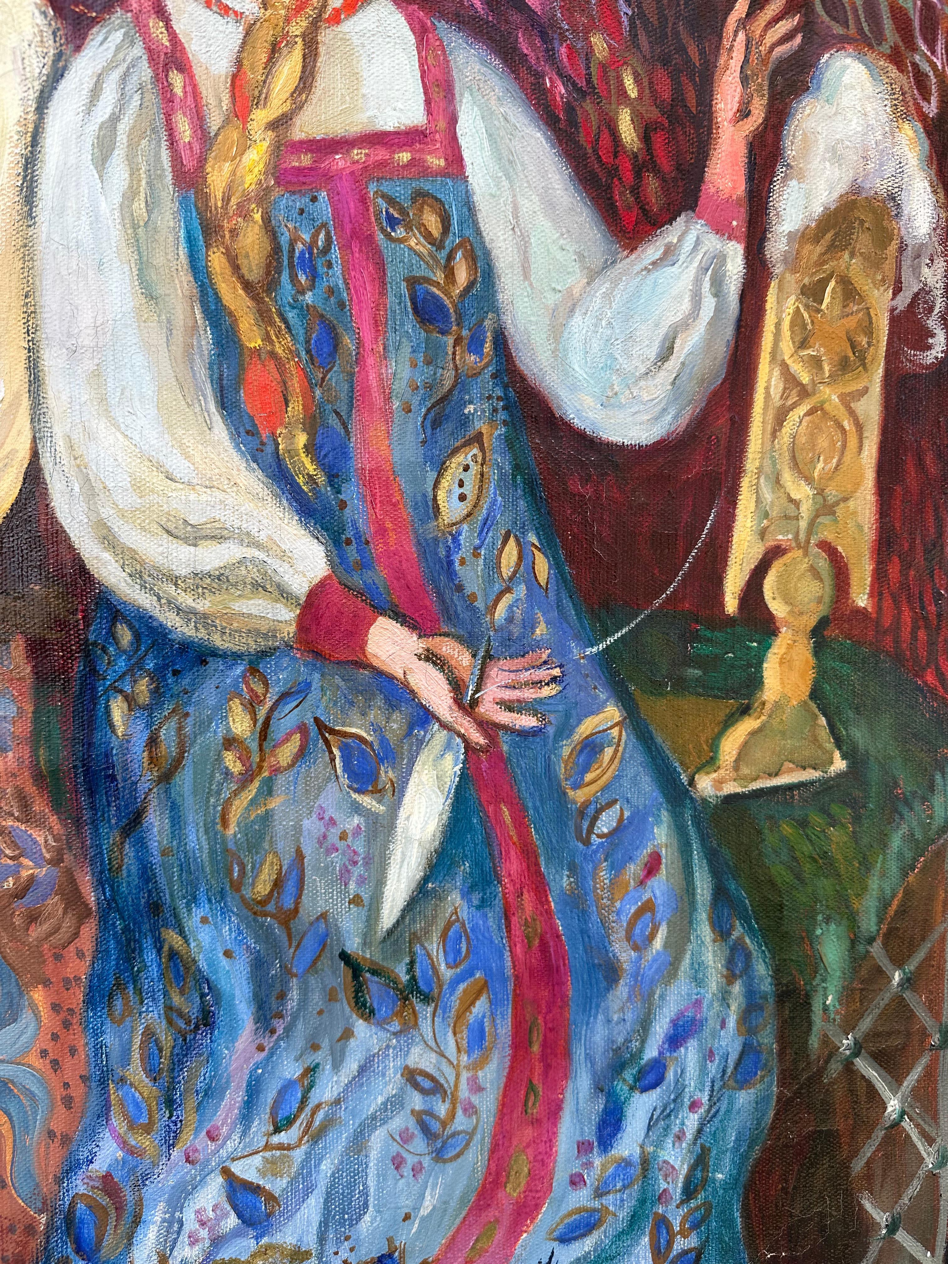 Große russische Vintage-Illustration Alexander Pushkins Märchen von Zar Saltan im Angebot 2