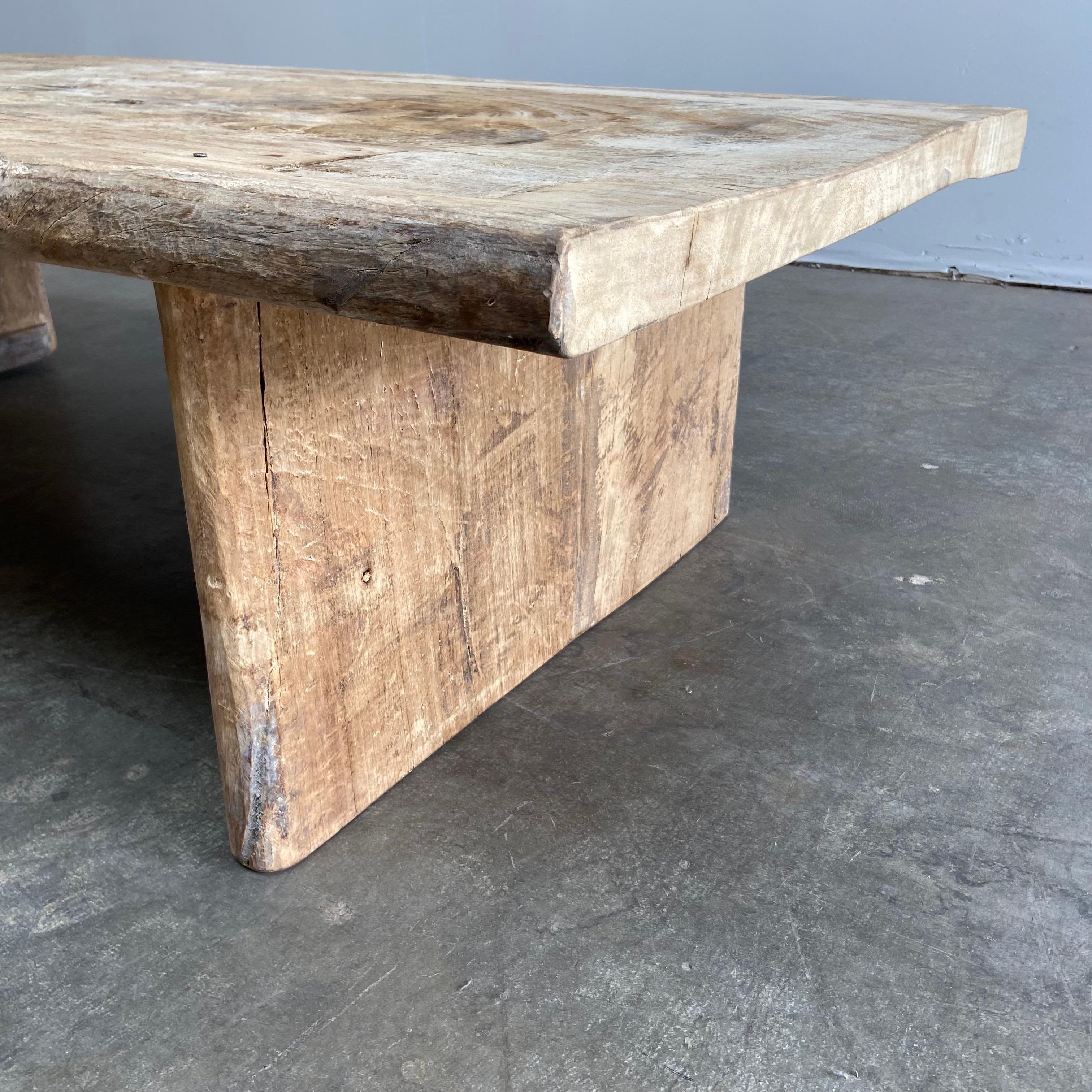 Large Vintage Rustic Teak Wood Coffee Table Custom Size 3