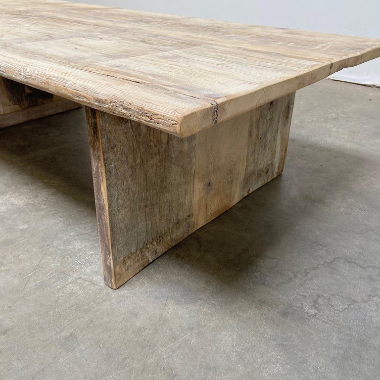 Large Vintage Rustic Teak Wood Coffee Table at 1stDibs | big rustic ...