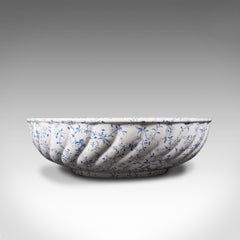 Large Vintage Salad Bowl, English, Ceramic, Serving, Fruit Dish, Circa 1930