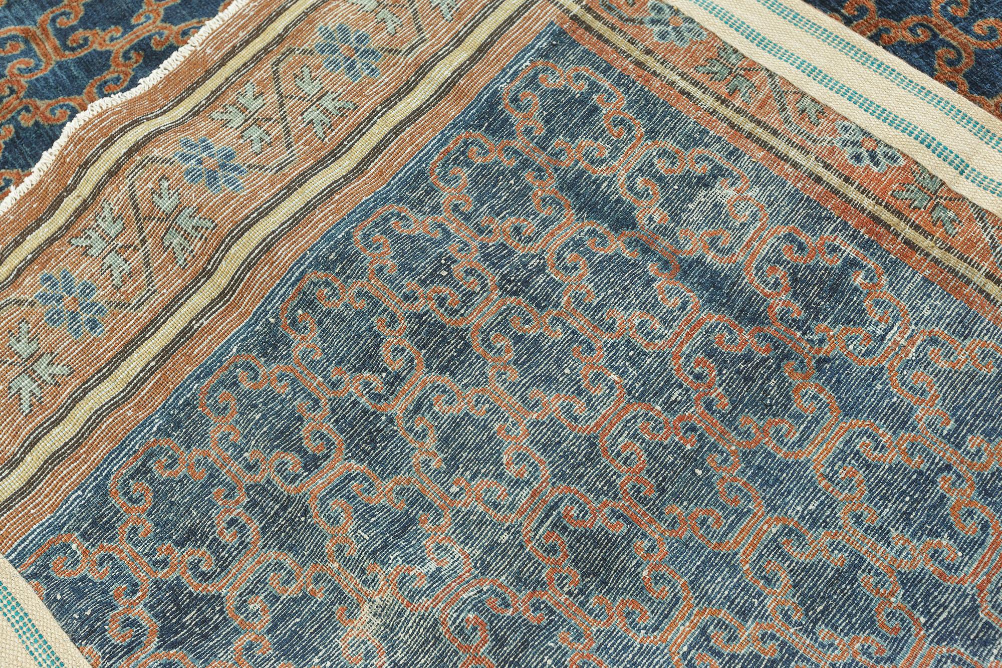 Large Vintage Samarkand Geometric Size Adjusted Rug For Sale 1
