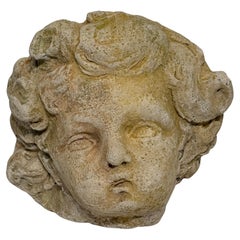 Große Vintage-Sandsteinskulptur eines Kindes aus Sandstein, Italien, ca. 18. Jahrhundert