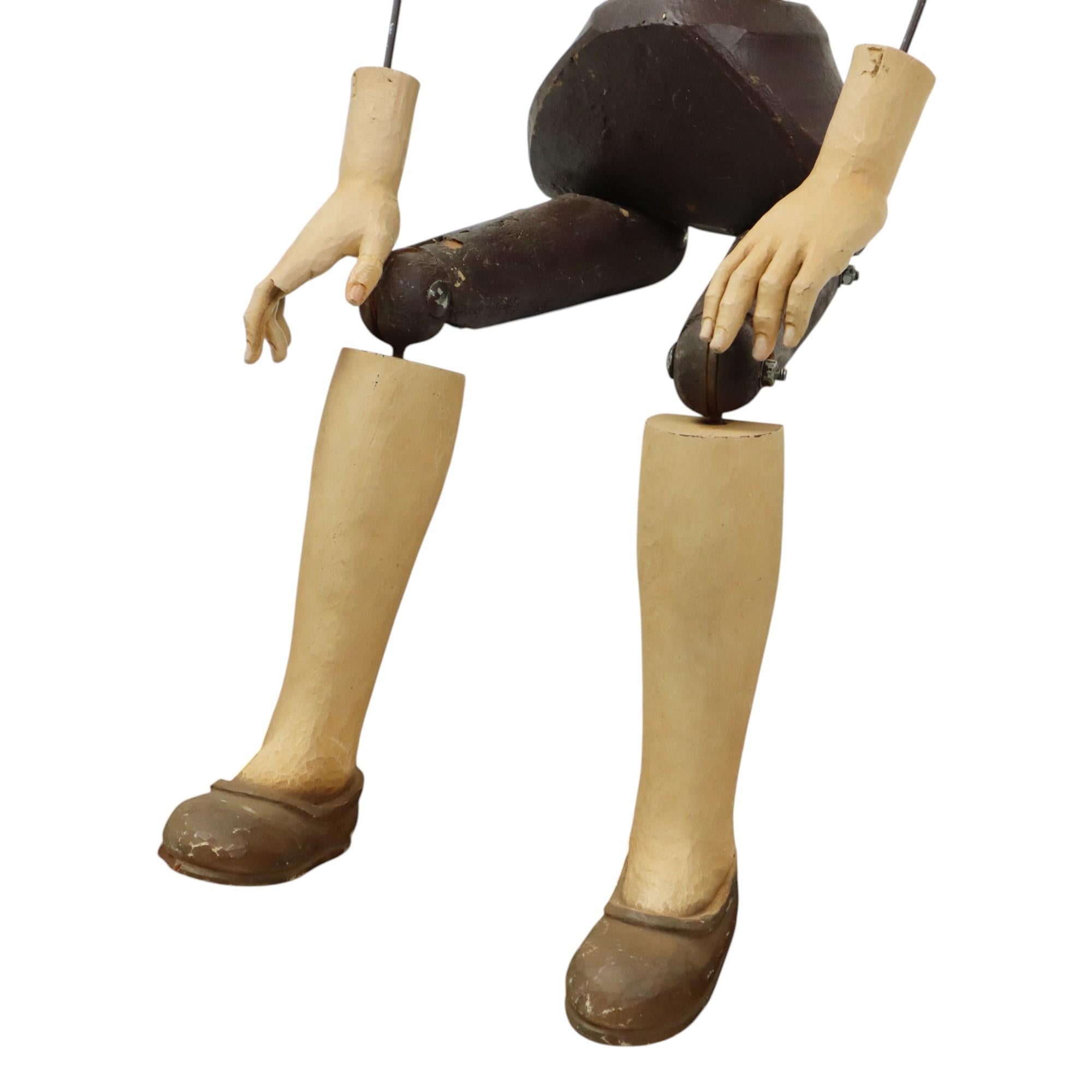 Große Vintage Santos Pop Lay Figur Mannequin 20. Jahrhundert (Metall) im Angebot