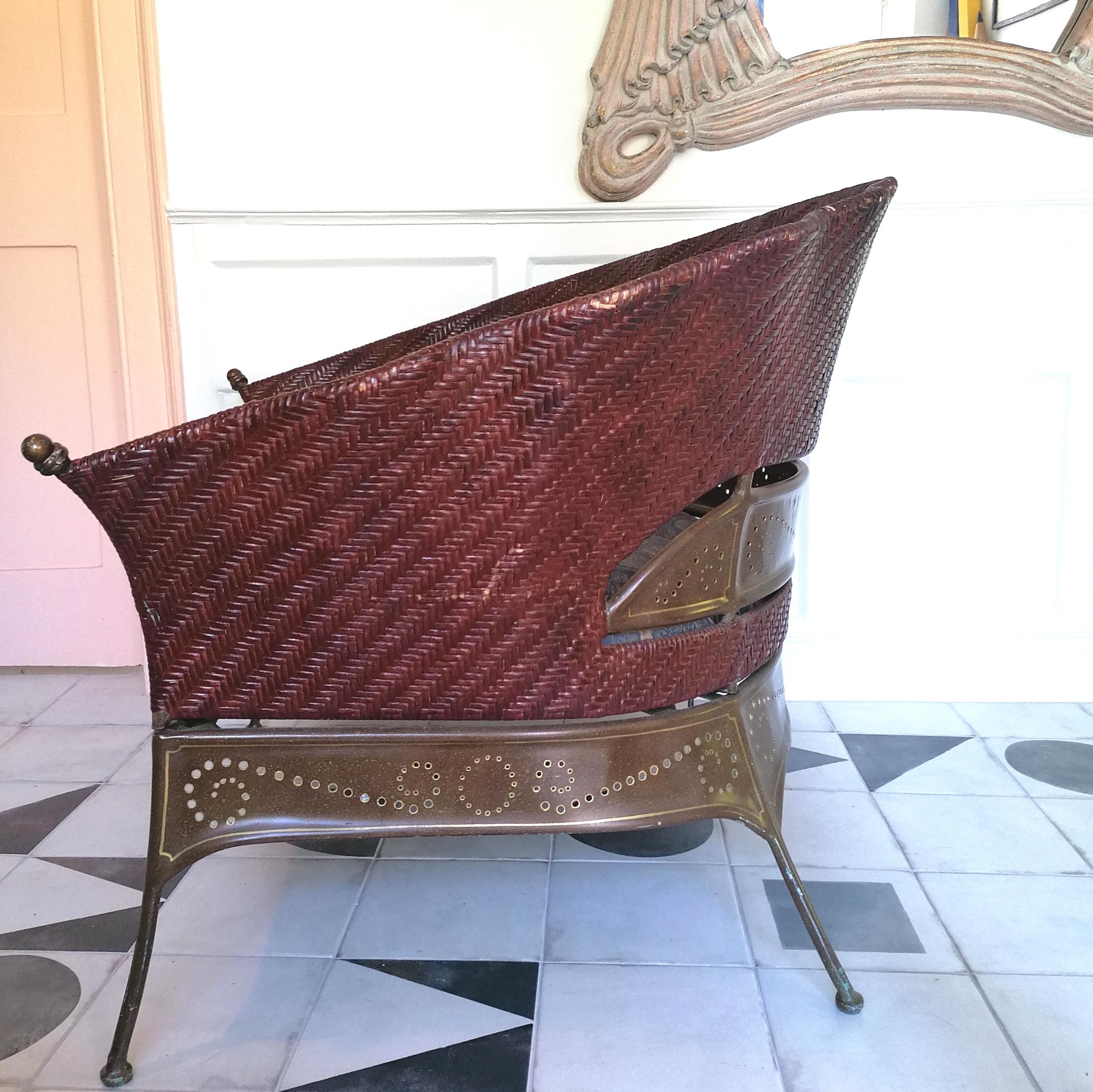 scalloped rattan chair