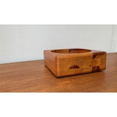 Grande ciotola scandinava di pino vintage, anni '70