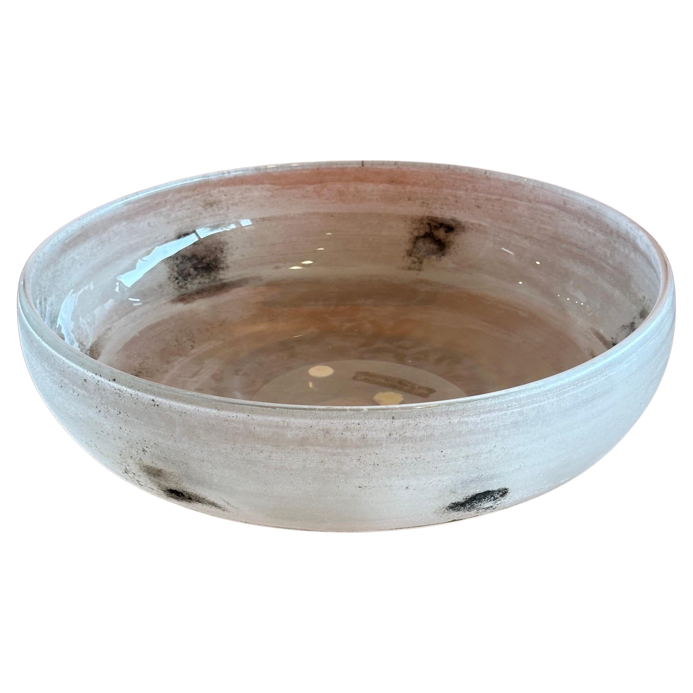 Gran cuenco vintage Scavo de cristal artístico blanco y negro de Cendese Vetri para Murano en venta 2